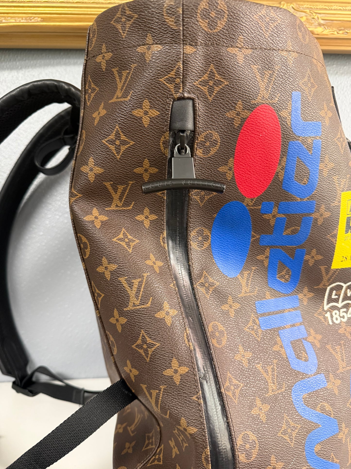 LOUIS VUITTON BROWN STORY MONOGRAM CHALK BACKPACK