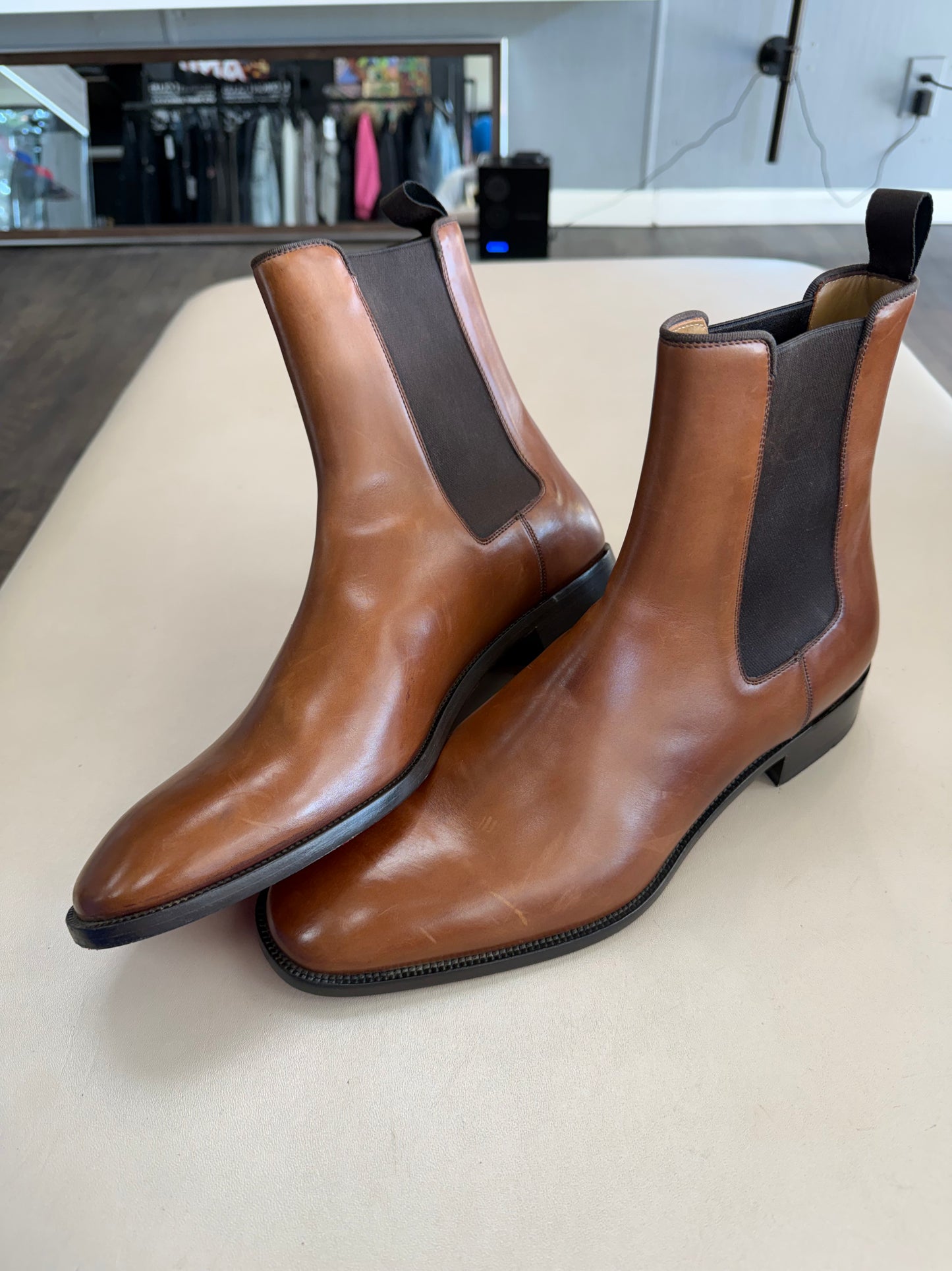 CHRISTIAN LOUBOUTIN SAMSON CALF LEATHER BOOTS (44)