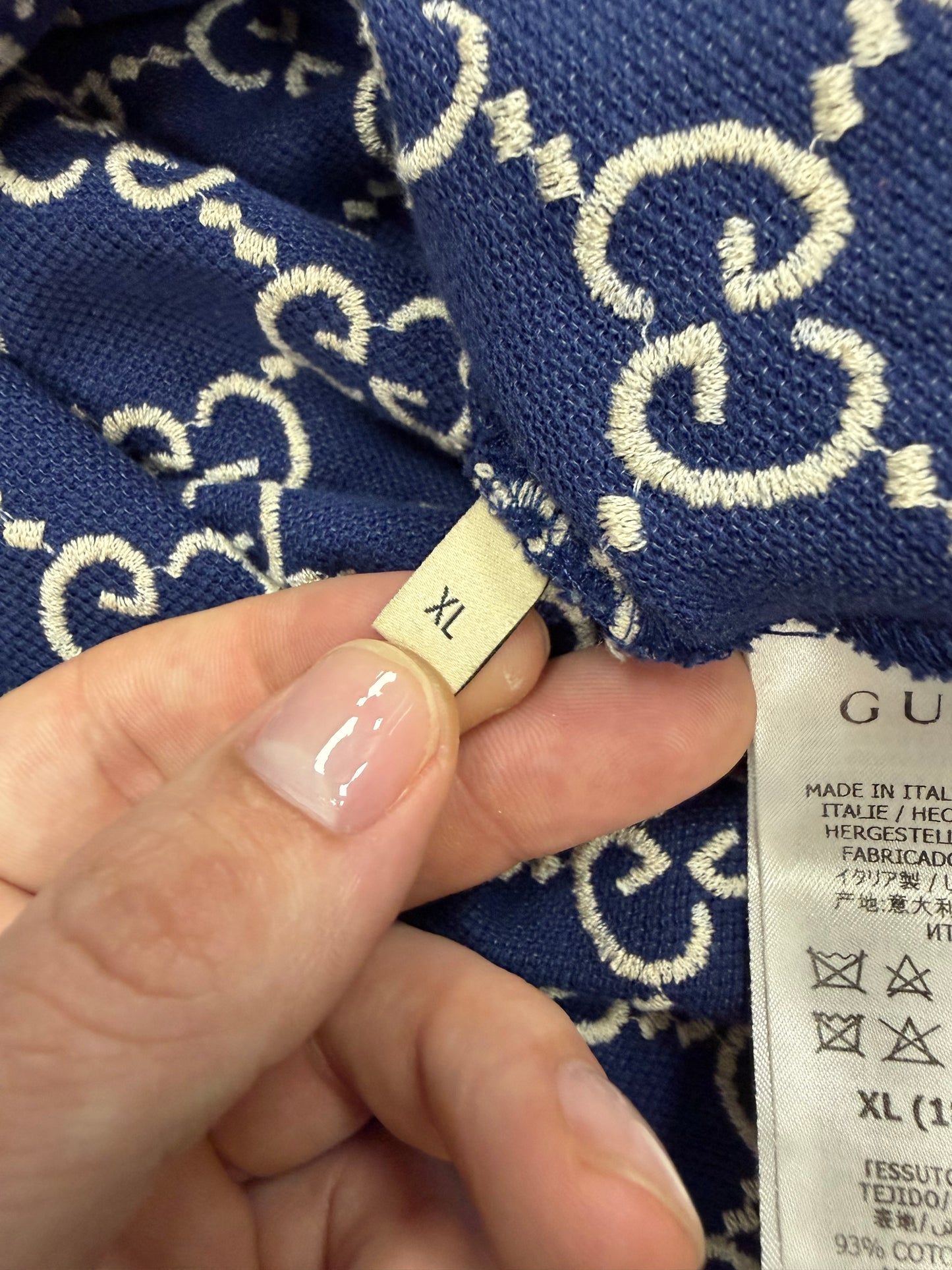 GUCCI INTERLOCK CHAIN STITCH POLO (XL)