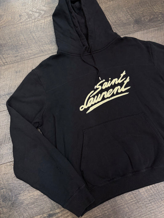 SAINT LAURENT SIGNATURE LOGO HOODIE (L)