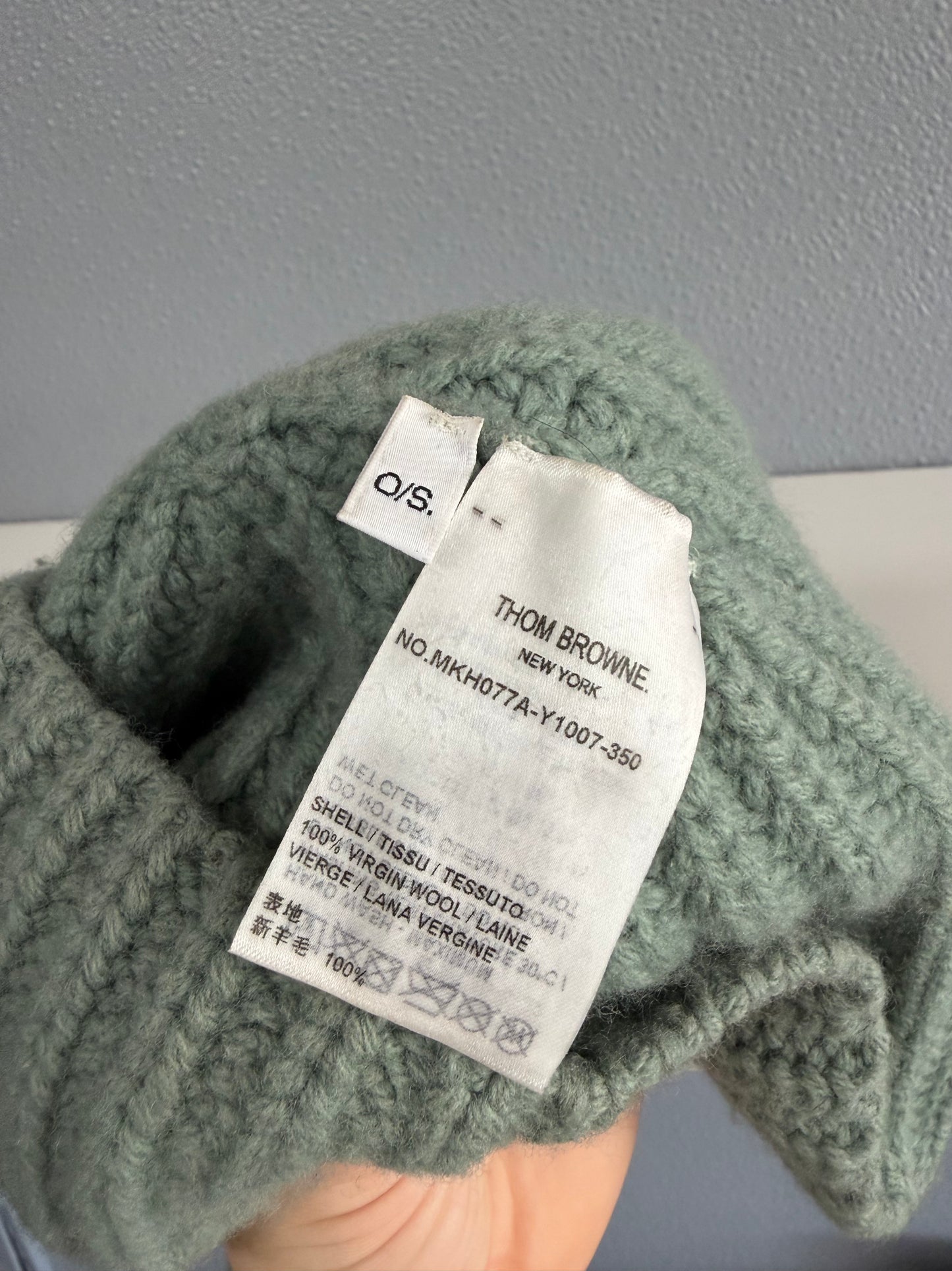 THOM BROWNE VIRGIN WOOL BEANIE