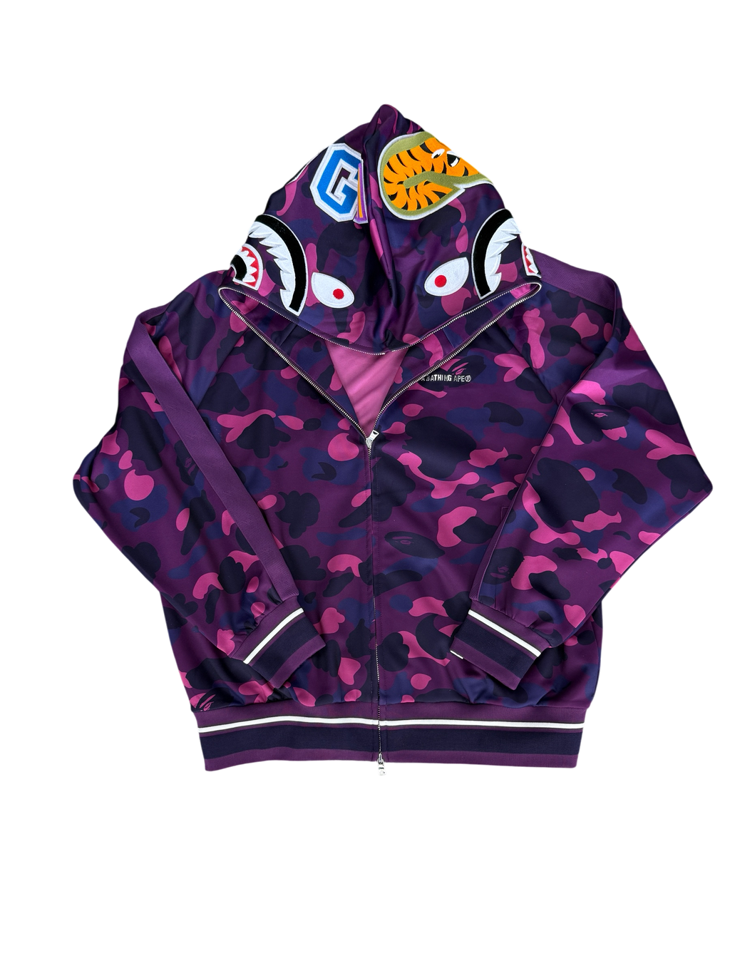 BAPE COLOR CAMO PURPLE FULL ZIP HOODIE (M)