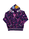 BAPE COLOR CAMO PURPLE FULL ZIP HOODIE (M)