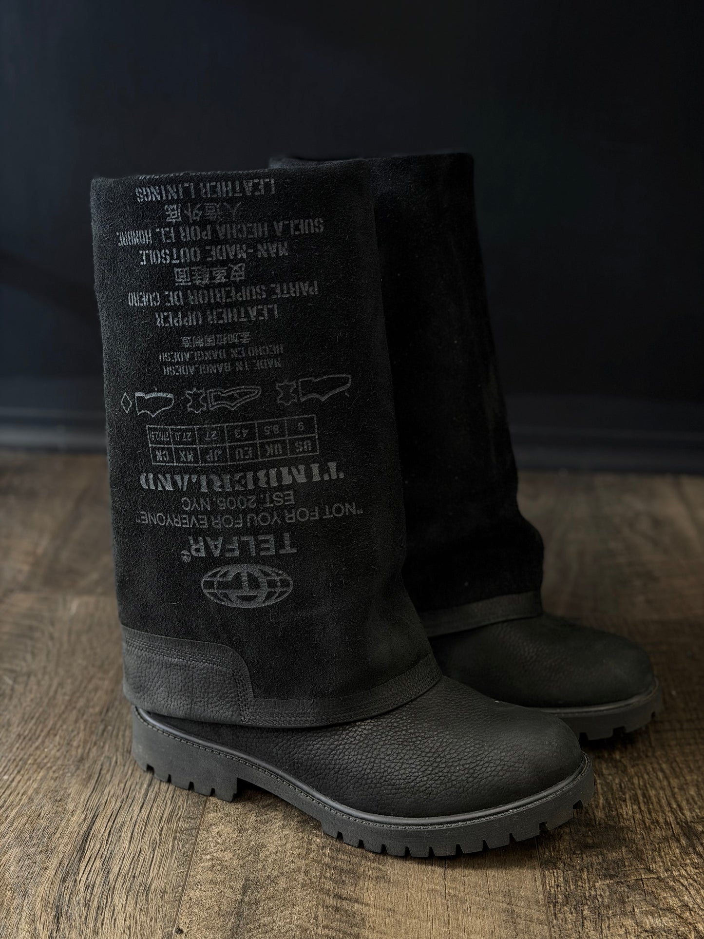 TELFAR X TIMBERLAND BLACK PULL UP BOOT (9)