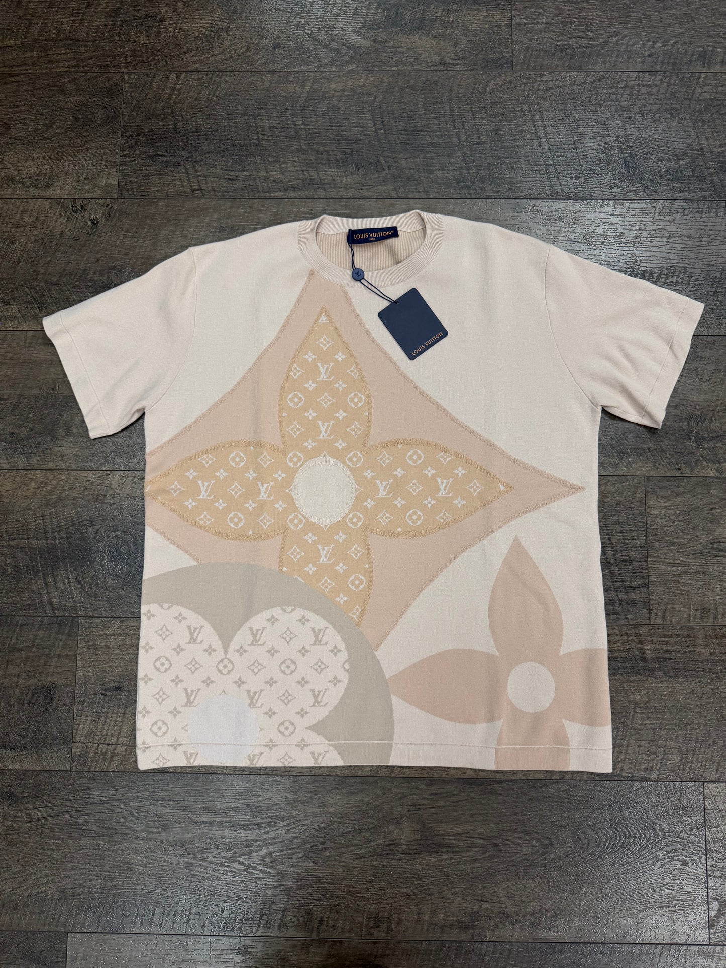 LOUIS VUITTON PATCHWORK SIGNATURE SHORT-SLEEVED CREWNECK (XXL)
