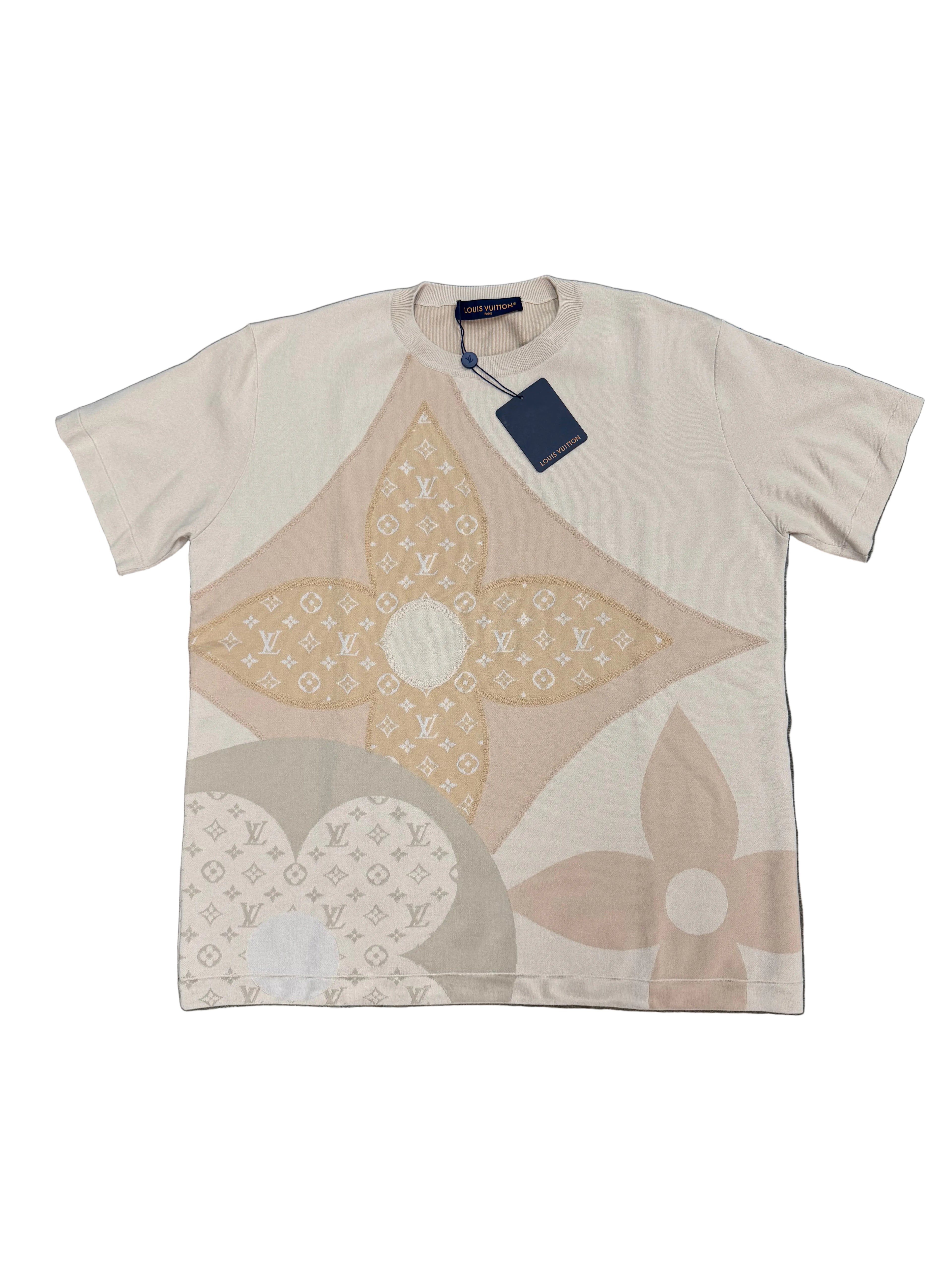 LOUIS VUITTON PATCHWORK SIGNATURE SHORT-SLEEVED CREWNECK (XXL)