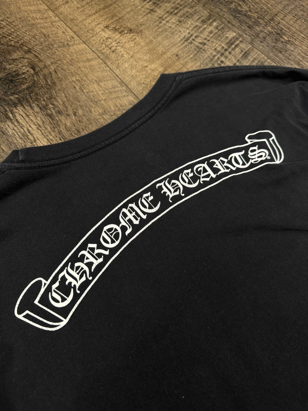 CHROME HEARTS SCROLL LOGO LONG SLEEVE TEE (XXL)