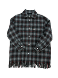 AMIRI FRINGE HEM WOOL OVERSHIRT (S)