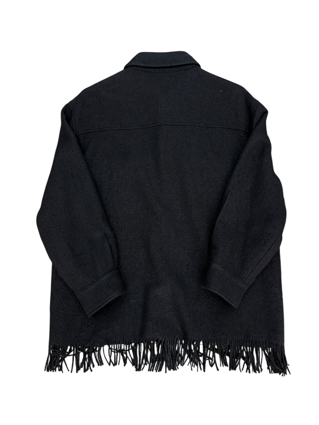 AMIRI FRINGE HEM WOOL OVERSHIRT (S)