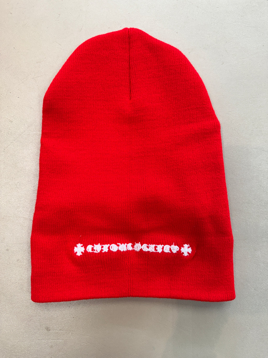 CHROME HEARTS RED CH LOGO BEANIE