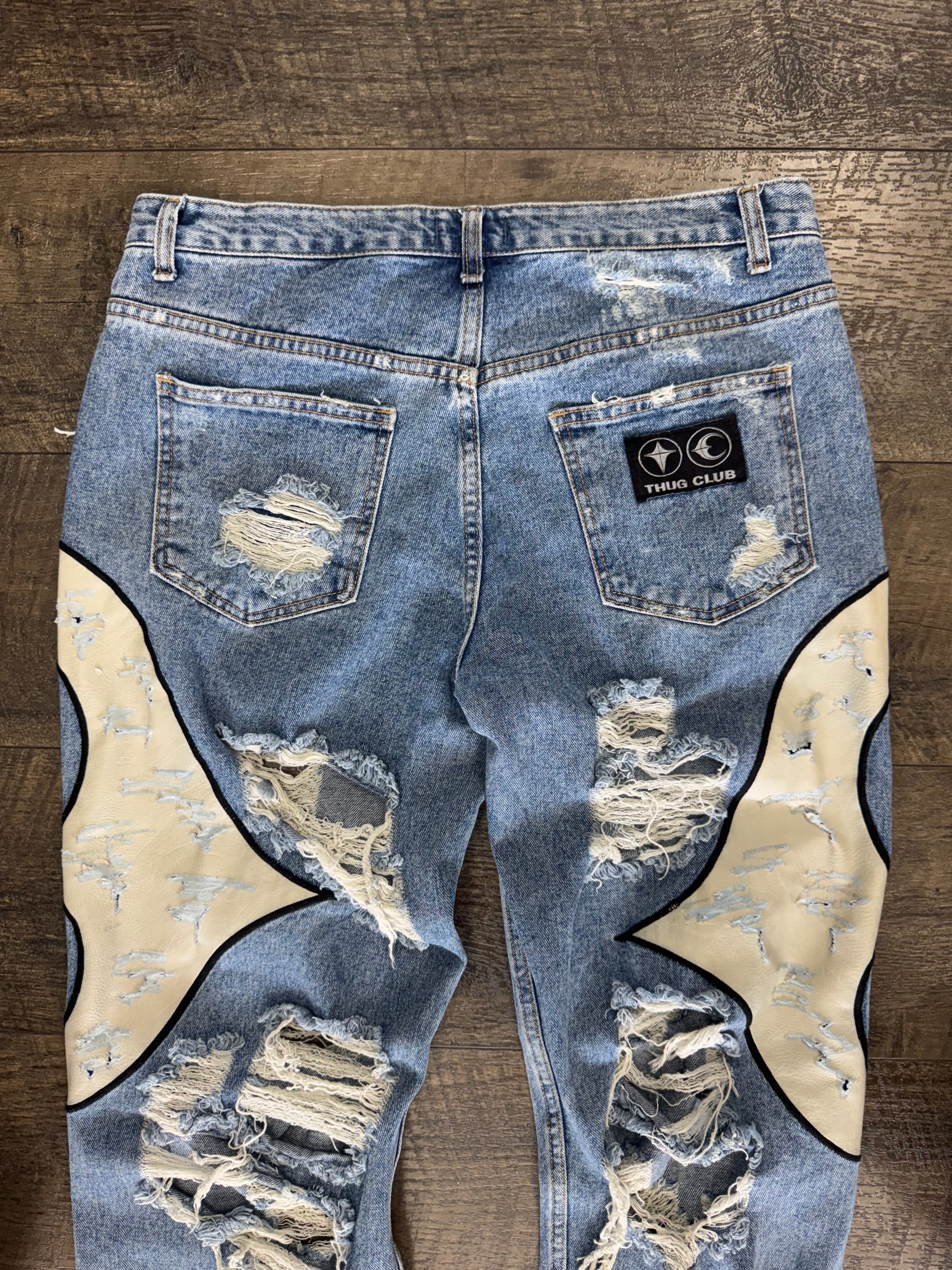 THUG CLUB LEATHER WASHING DENIM (3)