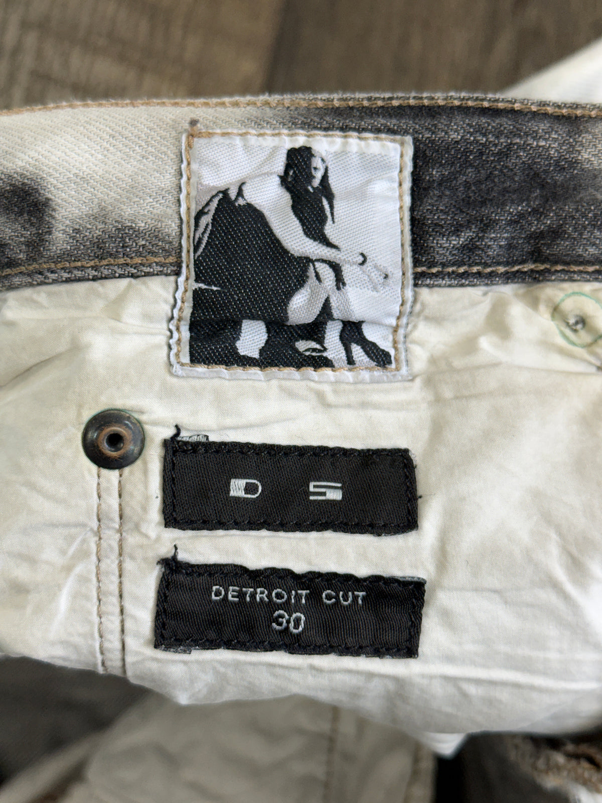 RICK OWENS DRKSHDW DETROIT “BATIK BLEACH” JEANS (29)