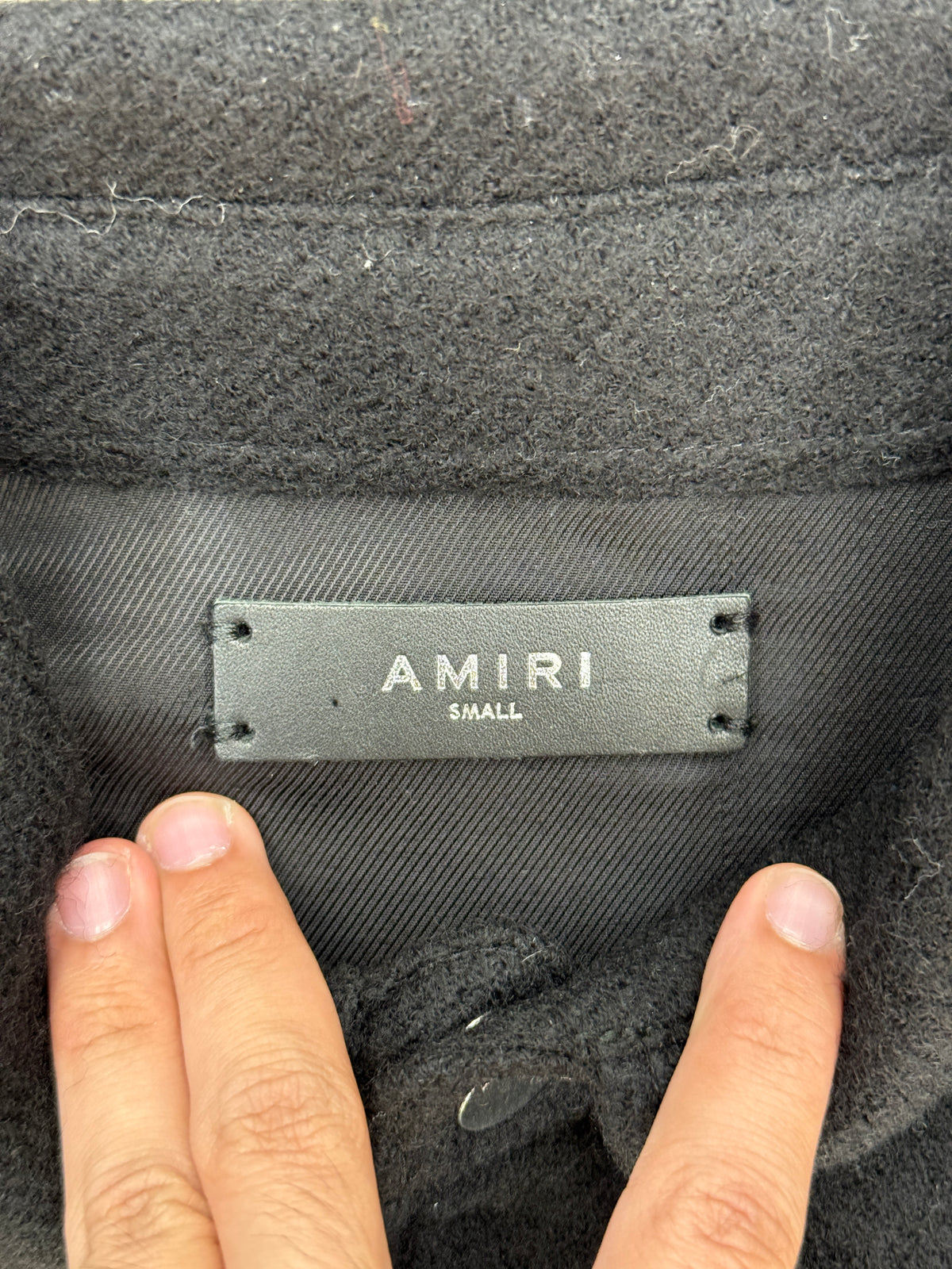 AMIRI FRINGE HEM WOOL OVERSHIRT (S)