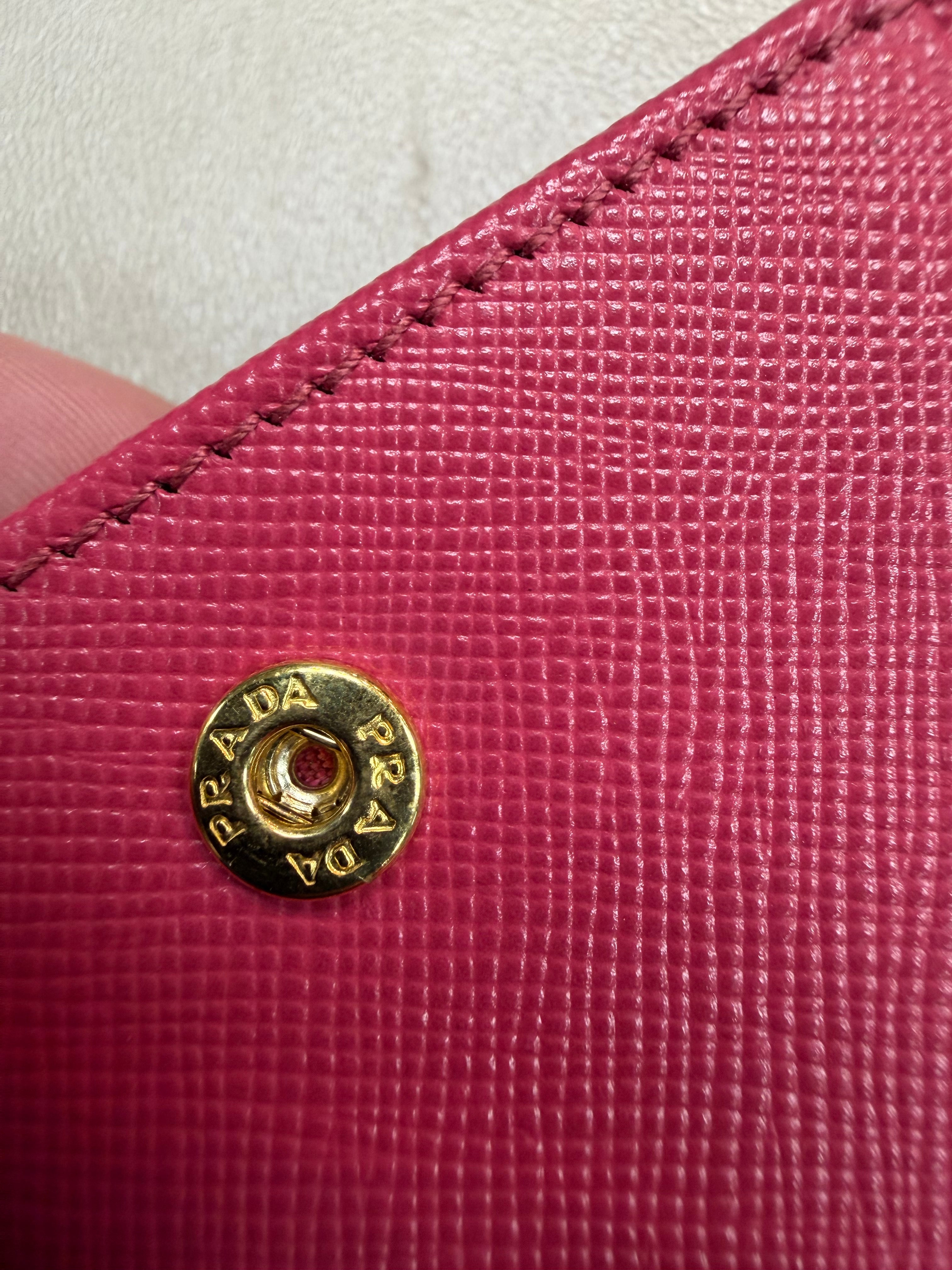 PRADA SAFFIANO LEATHER VIBRANT PINK WALLET