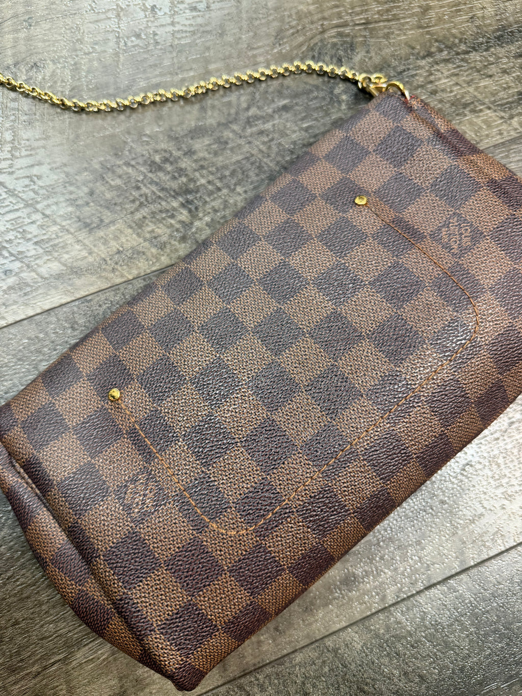 LOUIS VUITTON FAVORITE MM DAMIER EBENE CANVAS BAG