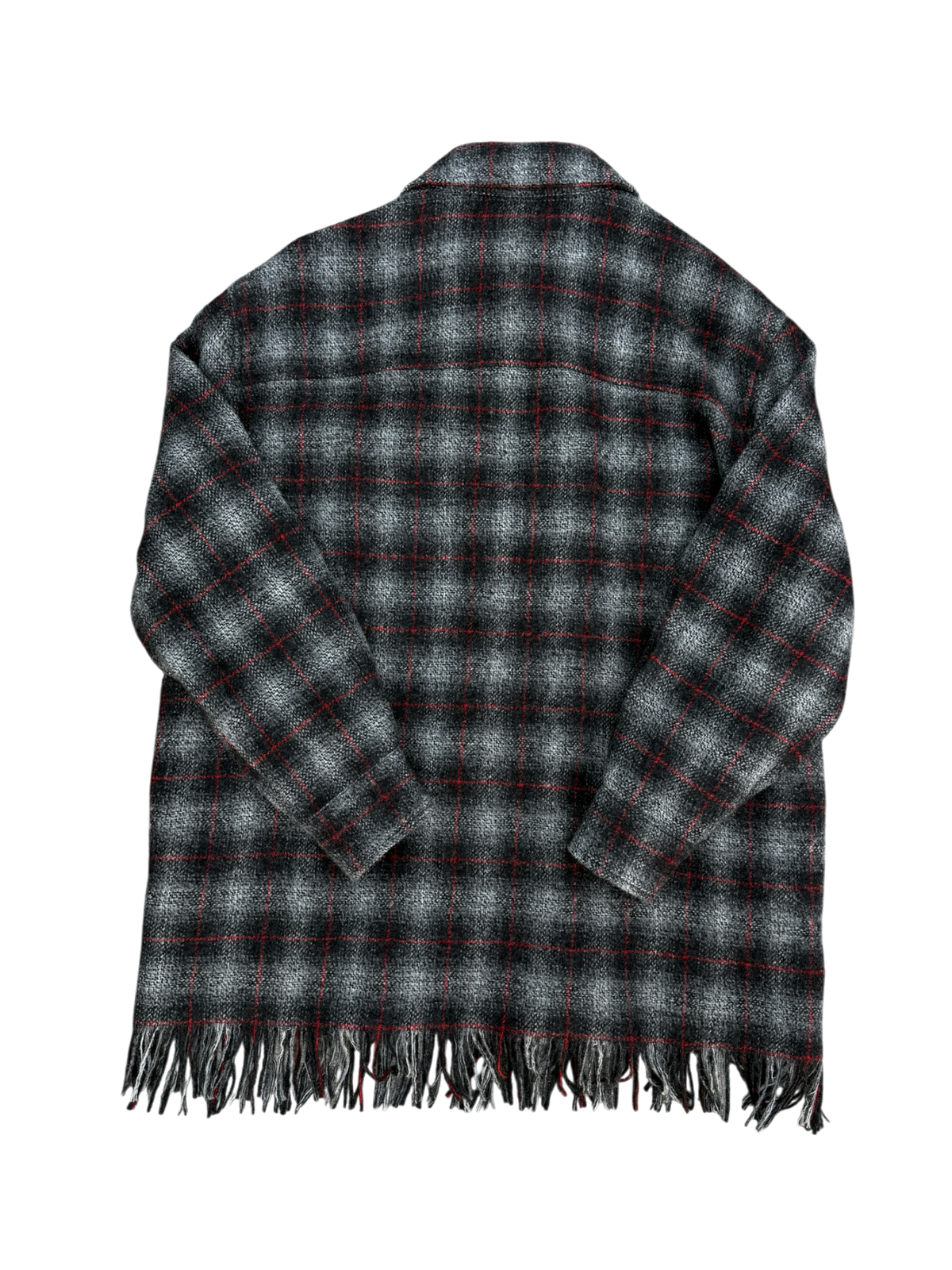 AMIRI FRINGE HEM WOOL OVERSHIRT (S)