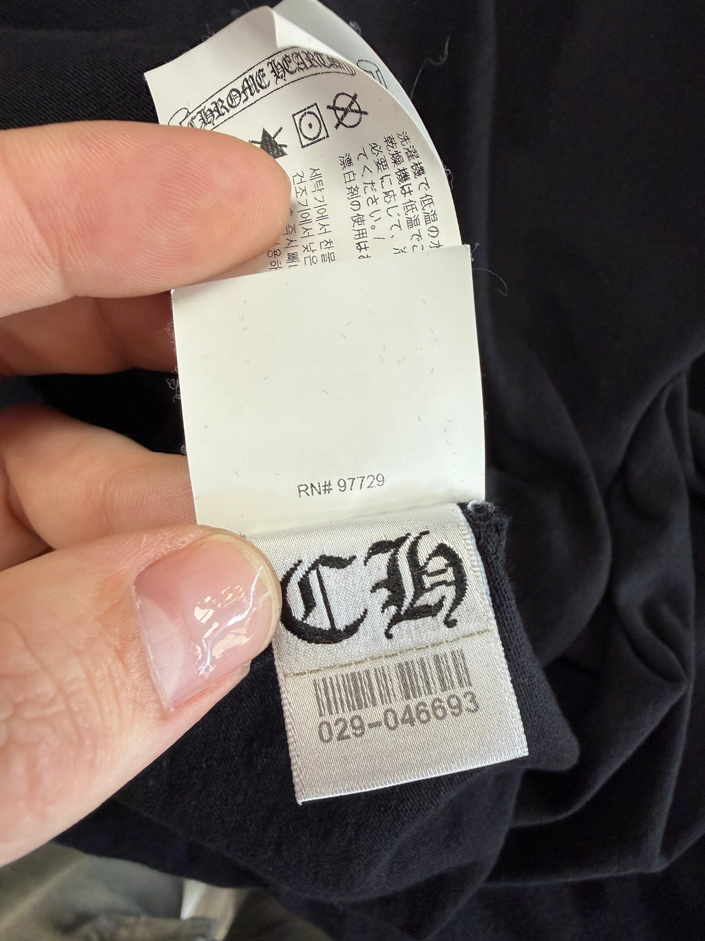 CHROME HEARTS EMBROIDERED LONG SLEEVE TEE (M)