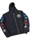 CHROME HEARTS MULTICOLOR HORSESHOE DAGGER ZIP HOODIE (S)