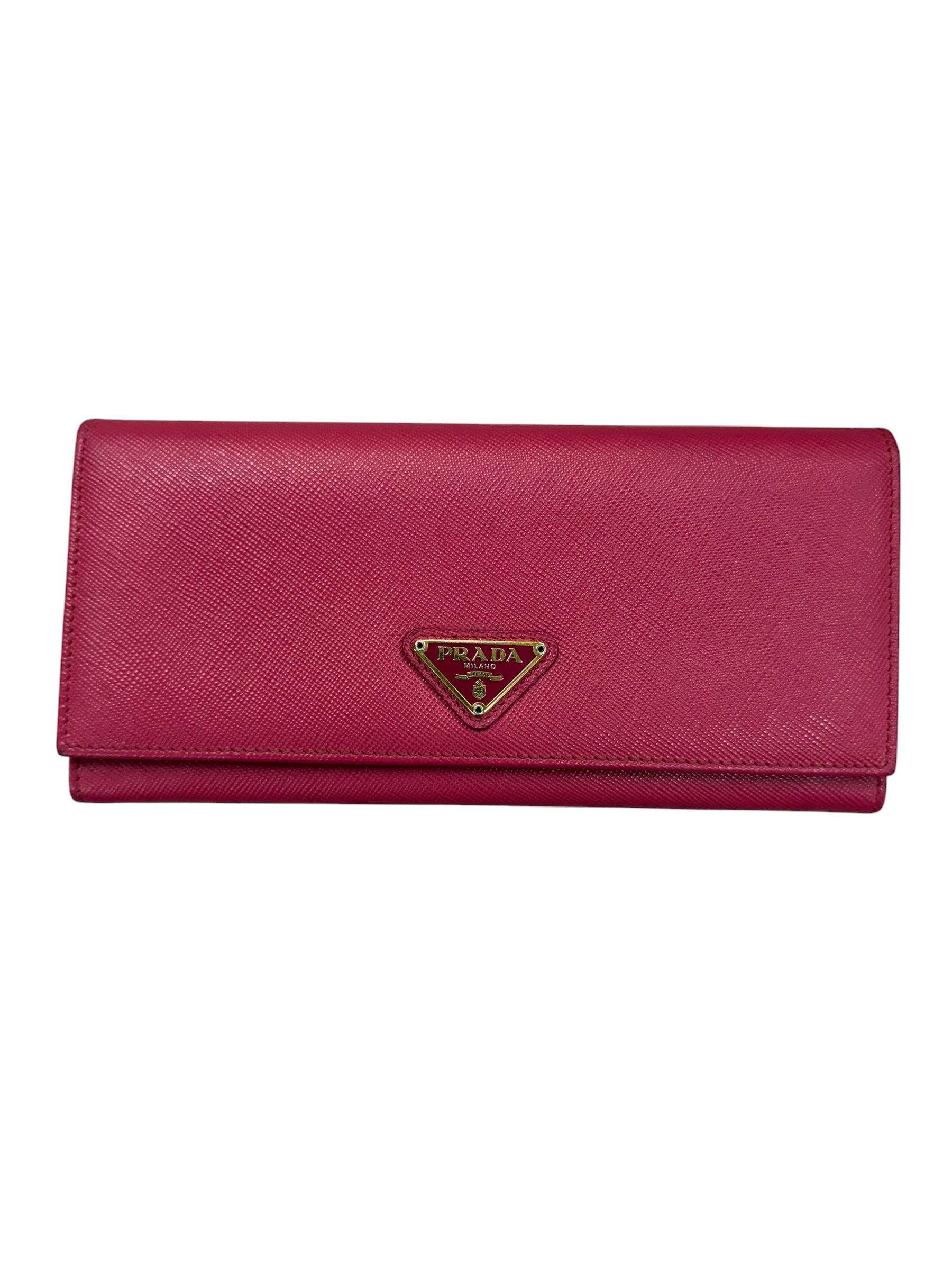 PRADA SAFFIANO LEATHER VIBRANT PINK WALLET