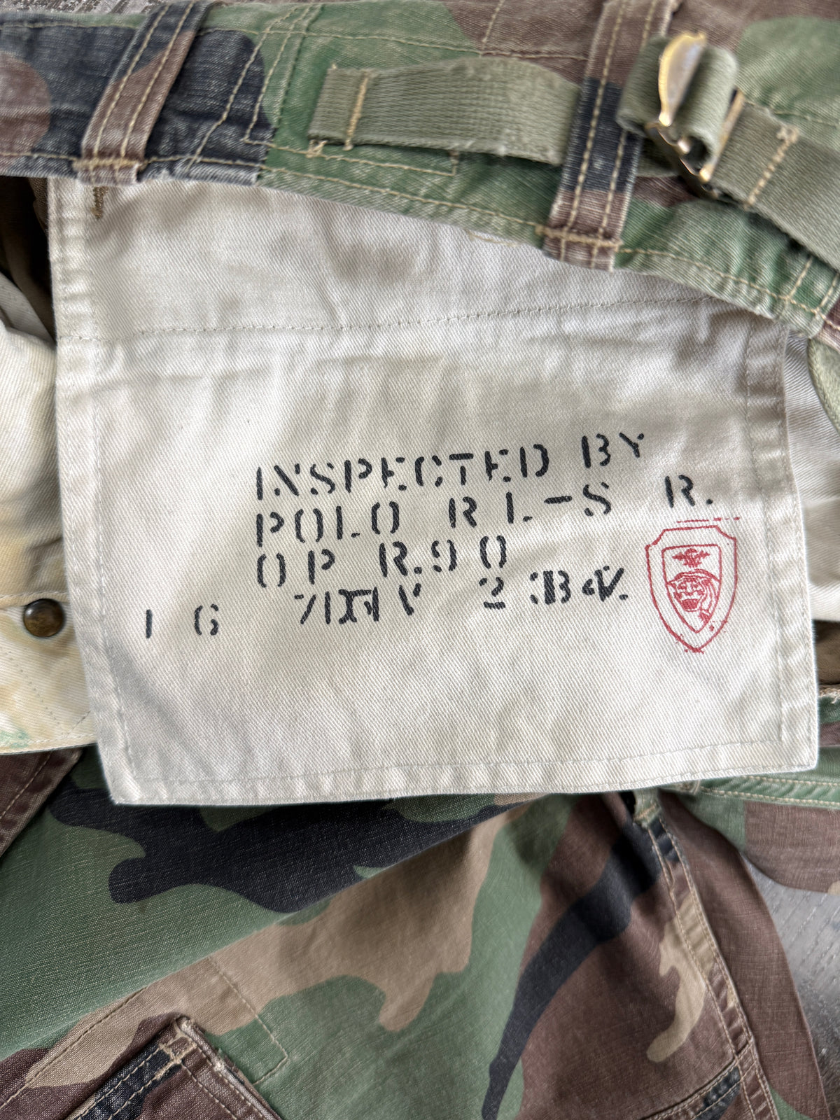 POLO WOODLAND CAMO MILITARY STYLE CARGO PANTS (32)