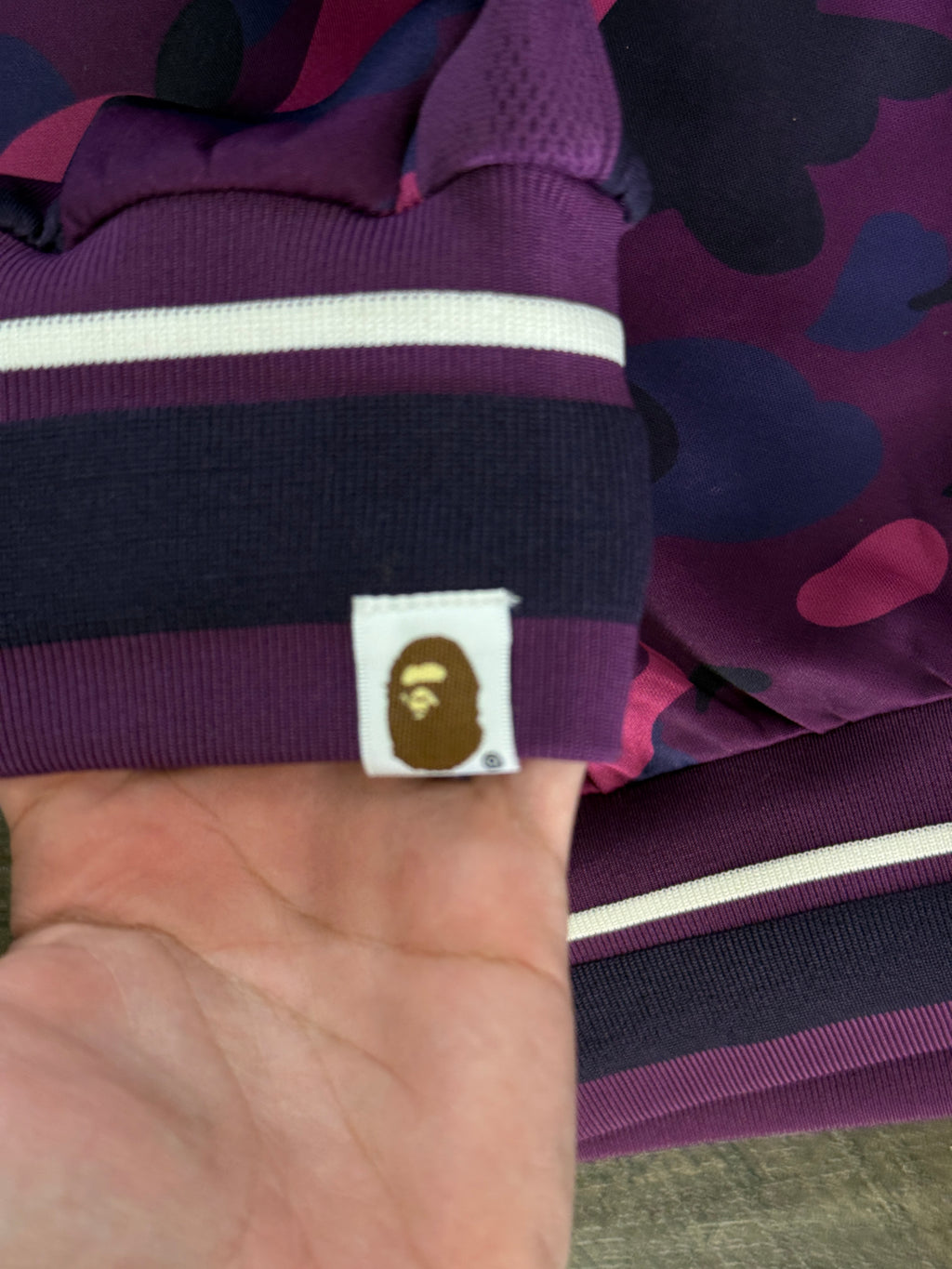 BAPE COLOR CAMO PURPLE FULL ZIP HOODIE (M)