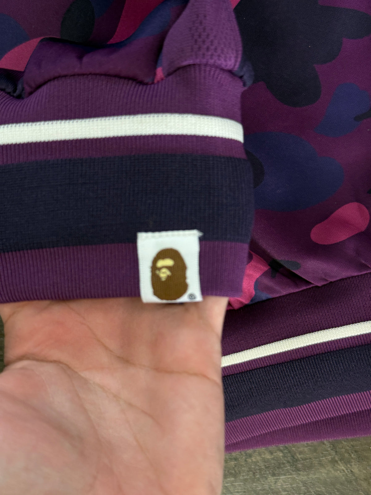 BAPE COLOR CAMO PURPLE FULL ZIP HOODIE (M)