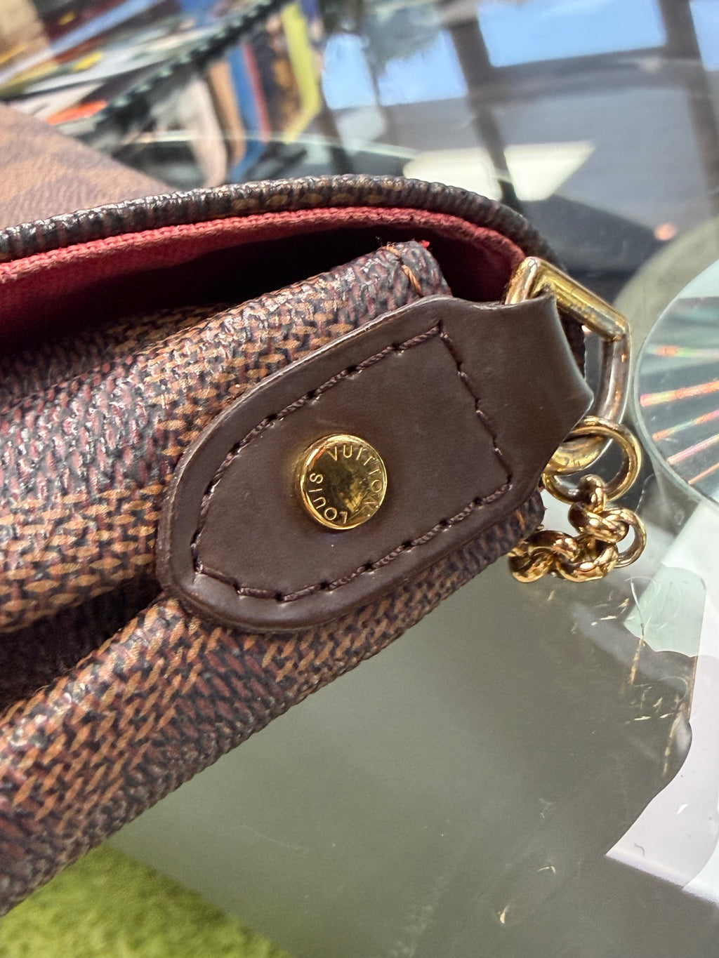 LOUIS VUITTON FAVORITE MM DAMIER EBENE CANVAS BAG