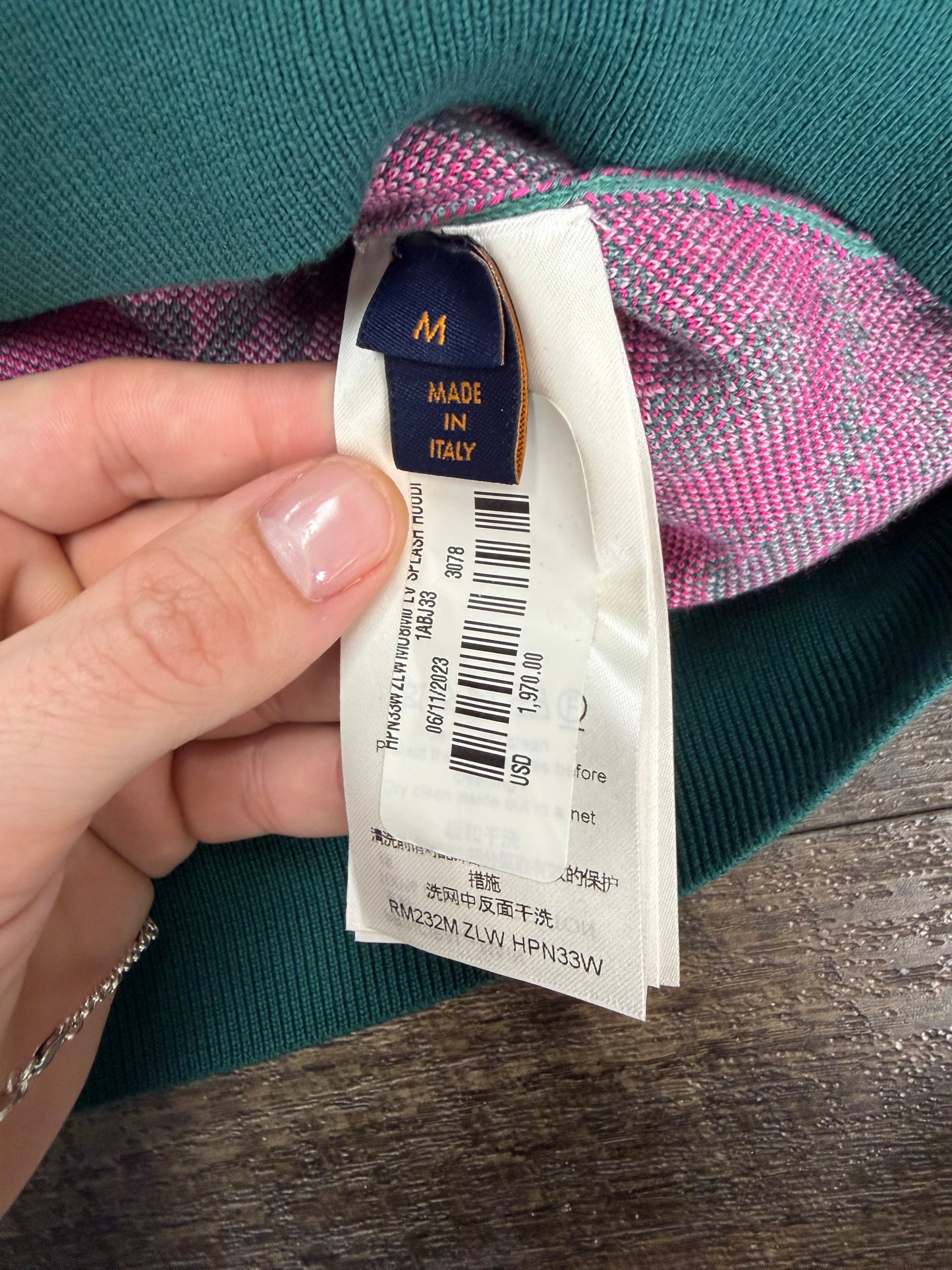LOUIS VUITTON SWIRL HOODIE KNIT (M)