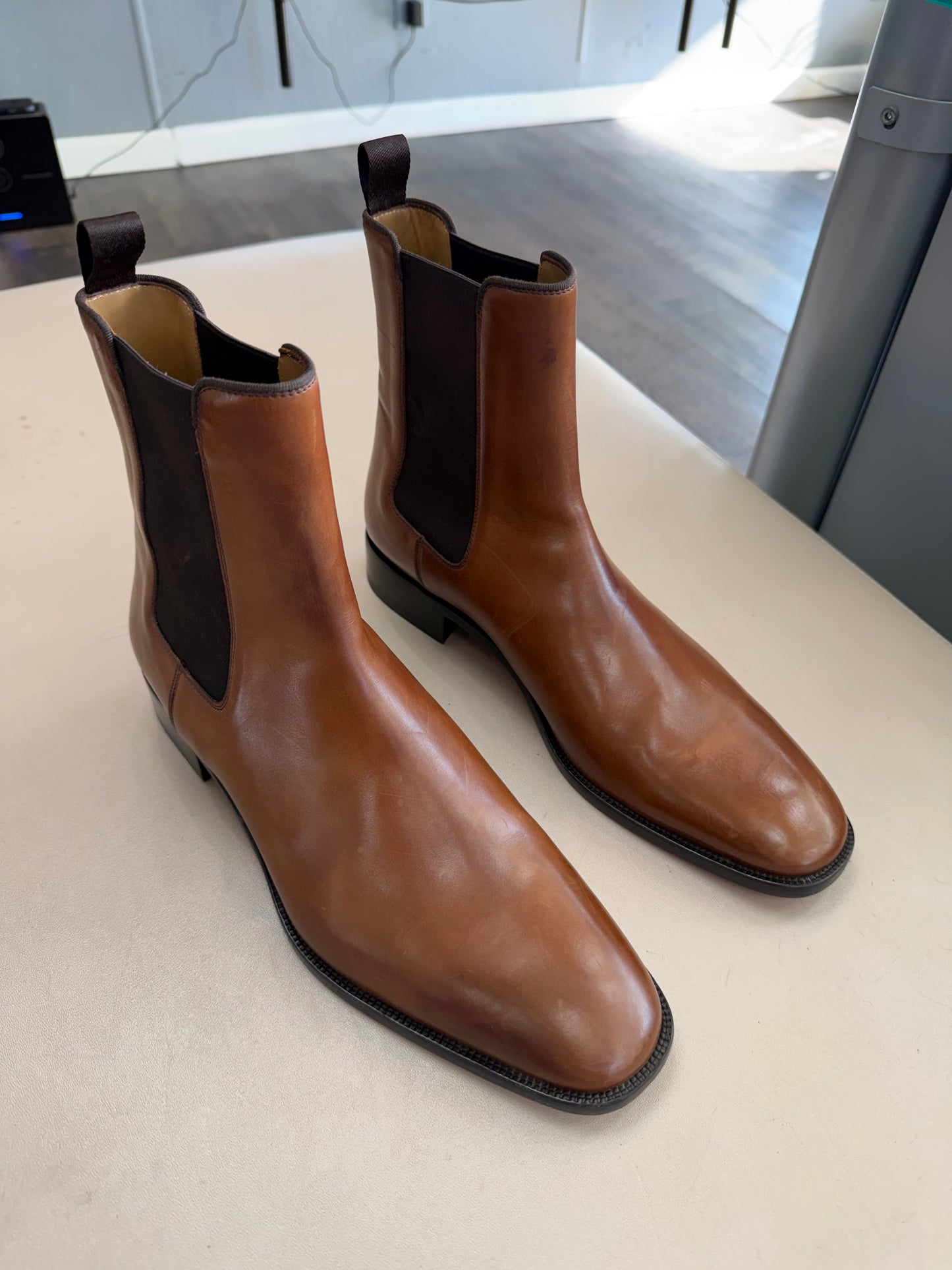 CHRISTIAN LOUBOUTIN SAMSON CALF LEATHER BOOTS (44)