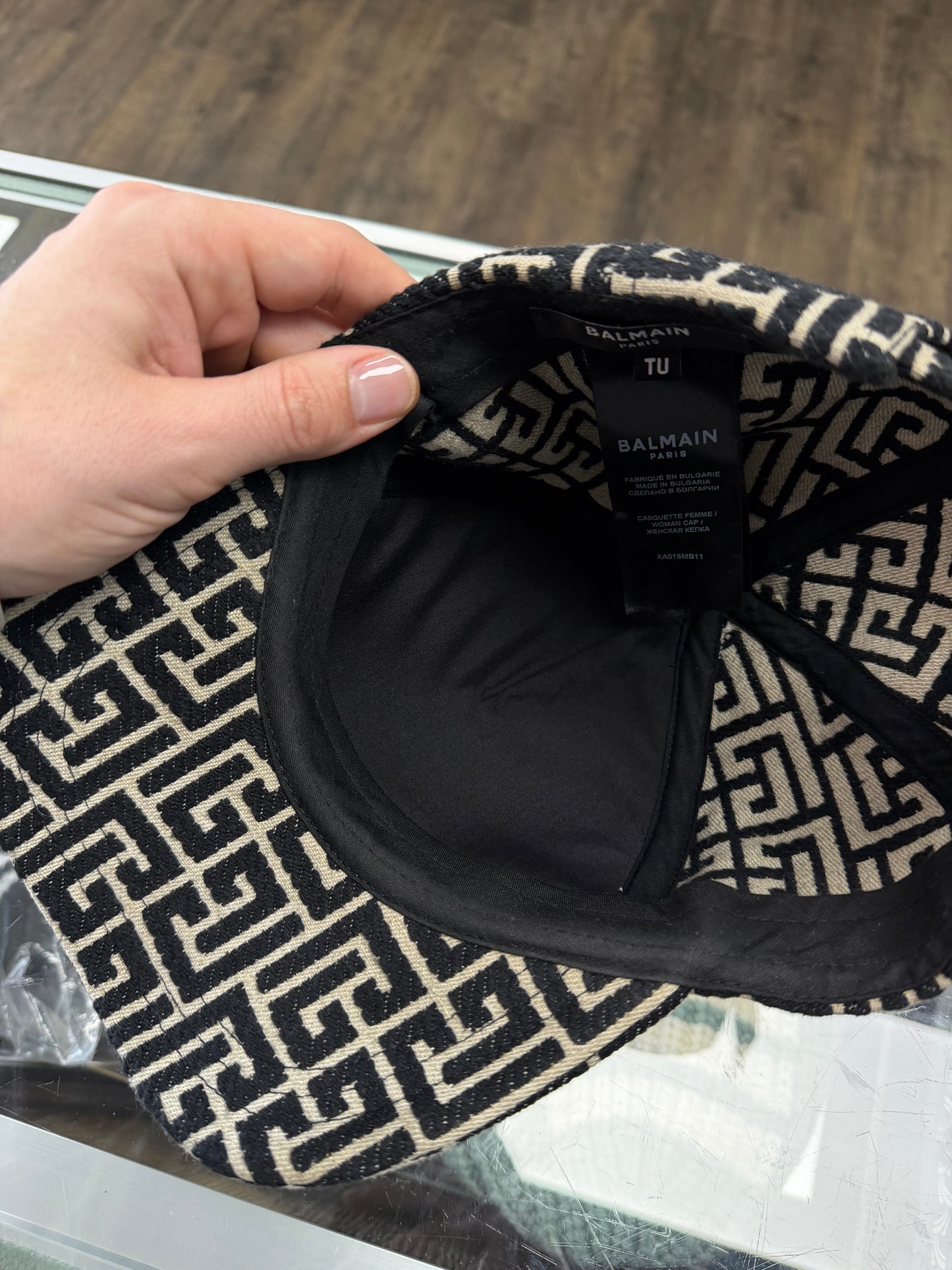 BALMAIN JACQUARD MONOGRAM  HAT