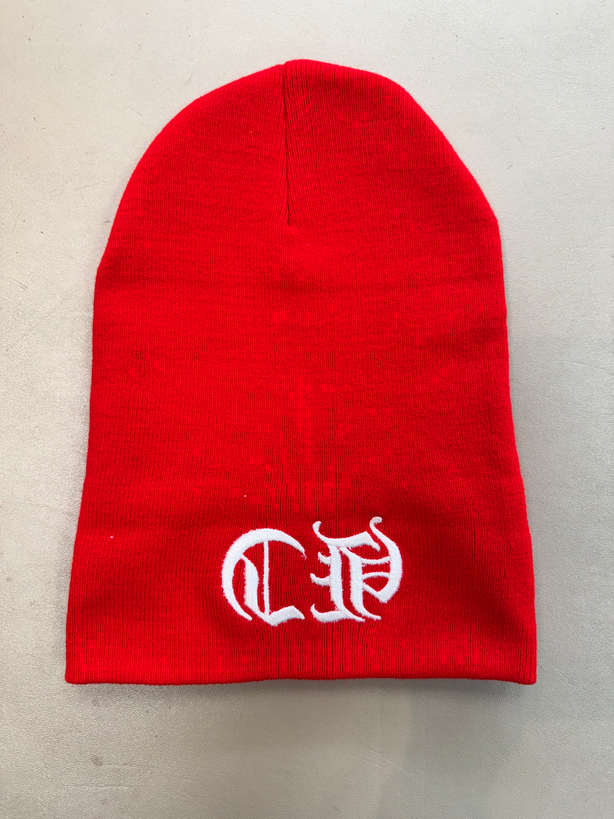 CHROME HEARTS RED CH LOGO BEANIE