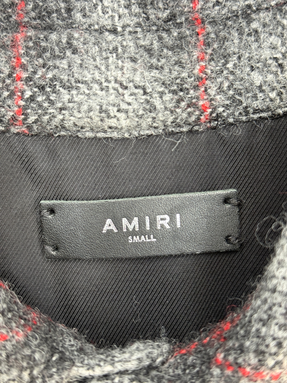 AMIRI FRINGE HEM WOOL OVERSHIRT (S)