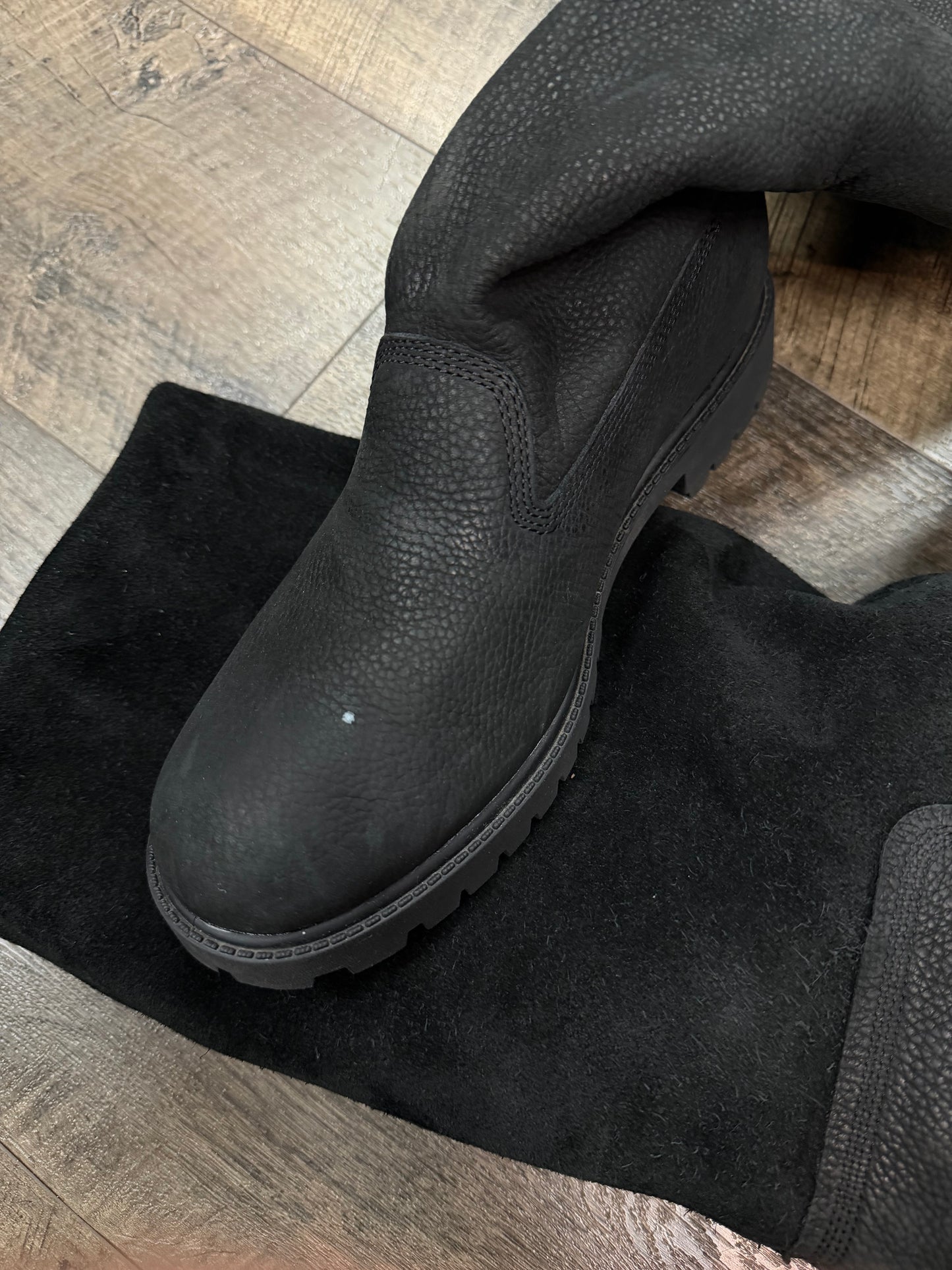 TELFAR X TIMBERLAND BLACK PULL UP BOOT (9)