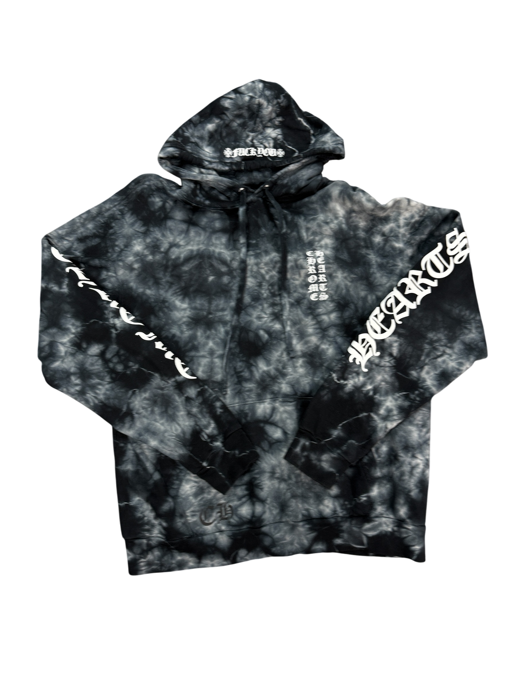 CHROME HEARTS TIE DYE SCROLL HORSESHOE HOODIE (L)