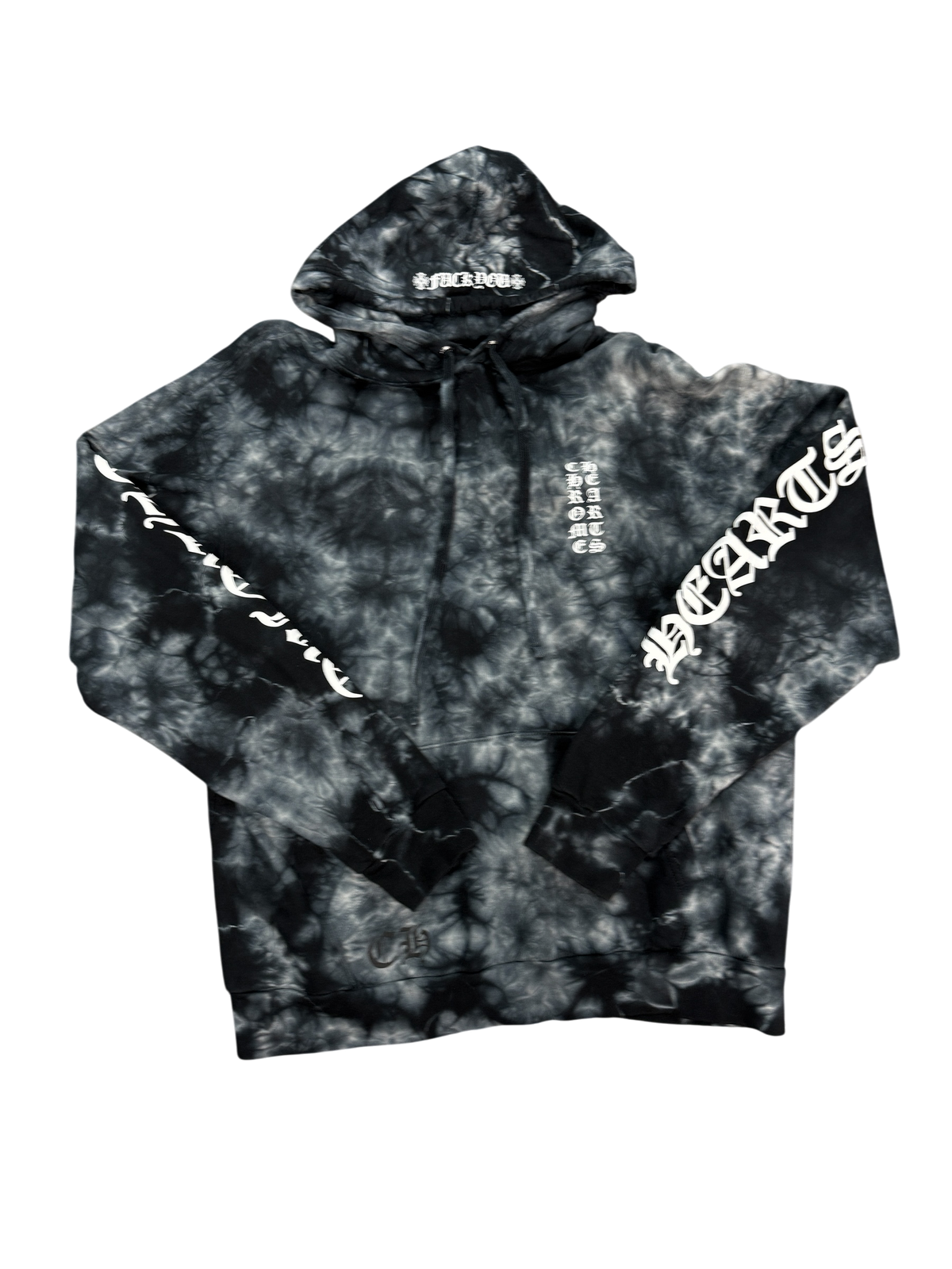 CHROME HEARTS TIE DYE SCROLL HORSESHOE HOODIE (L)