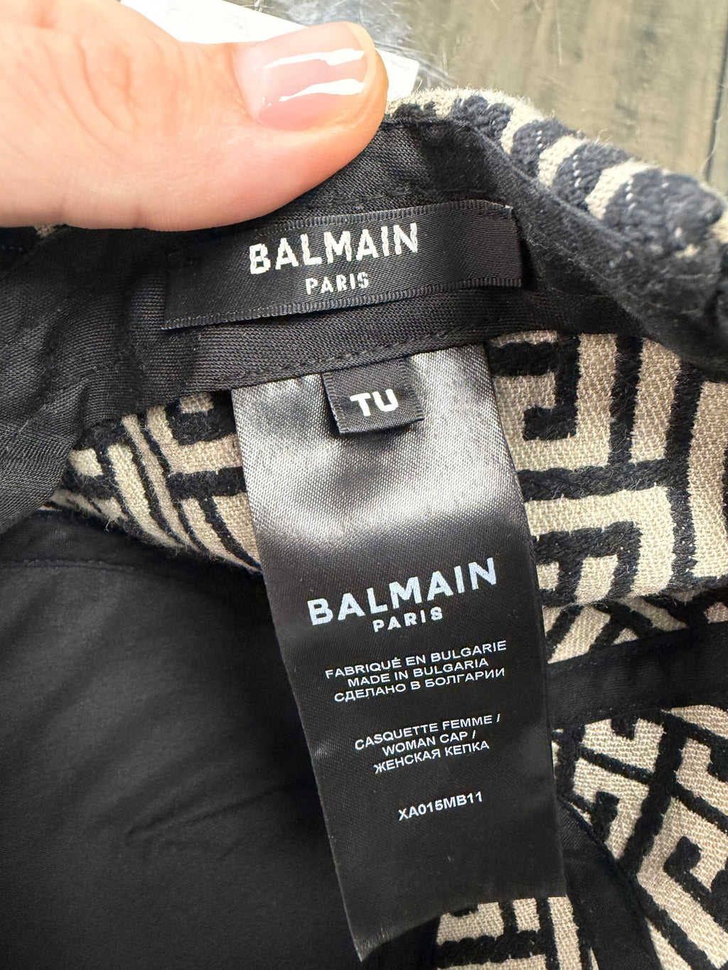 BALMAIN JACQUARD MONOGRAM  HAT
