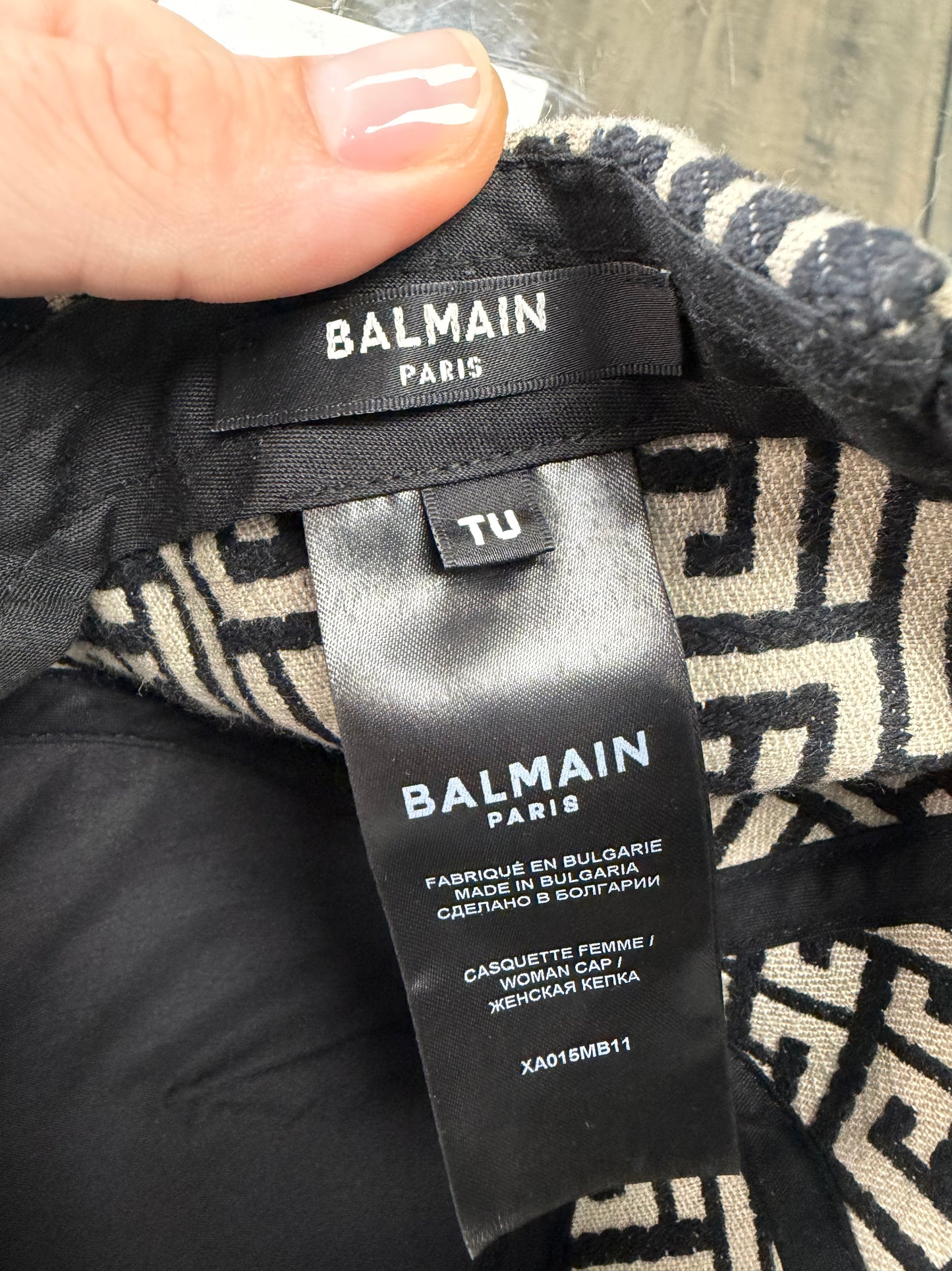 BALMAIN JACQUARD MONOGRAM  HAT