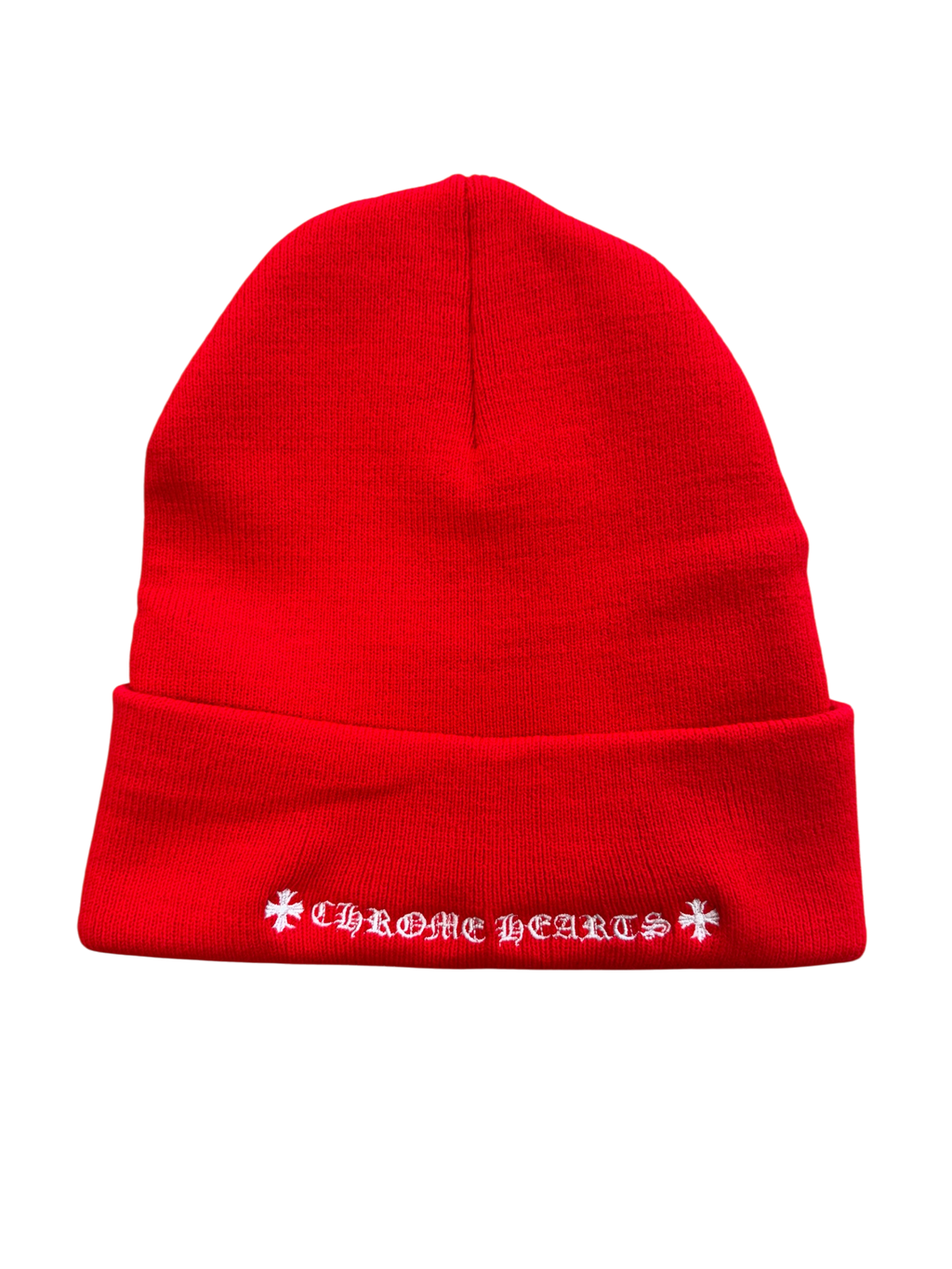 CHROME HEARTS RED CH LOGO BEANIE