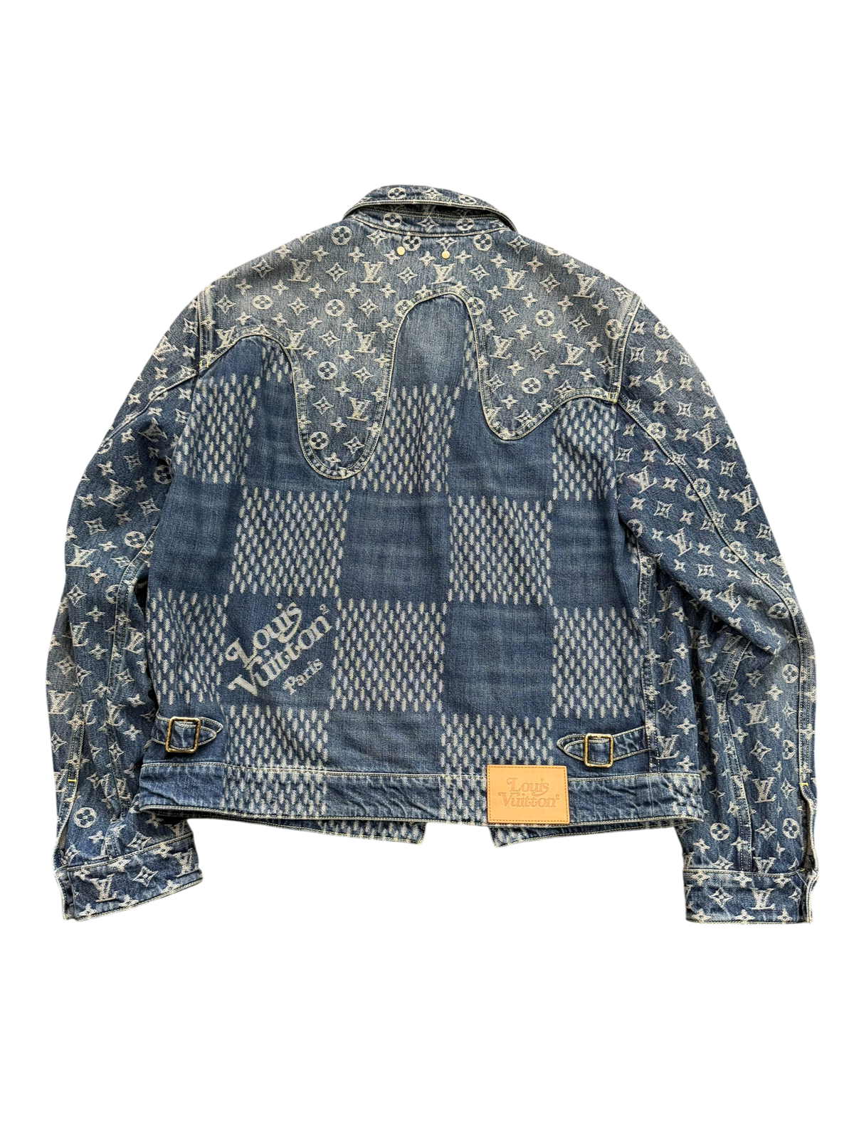 LOUIS VUITTON x NIGO GIANT DAMIER WAVES DENIM JACKET (48)