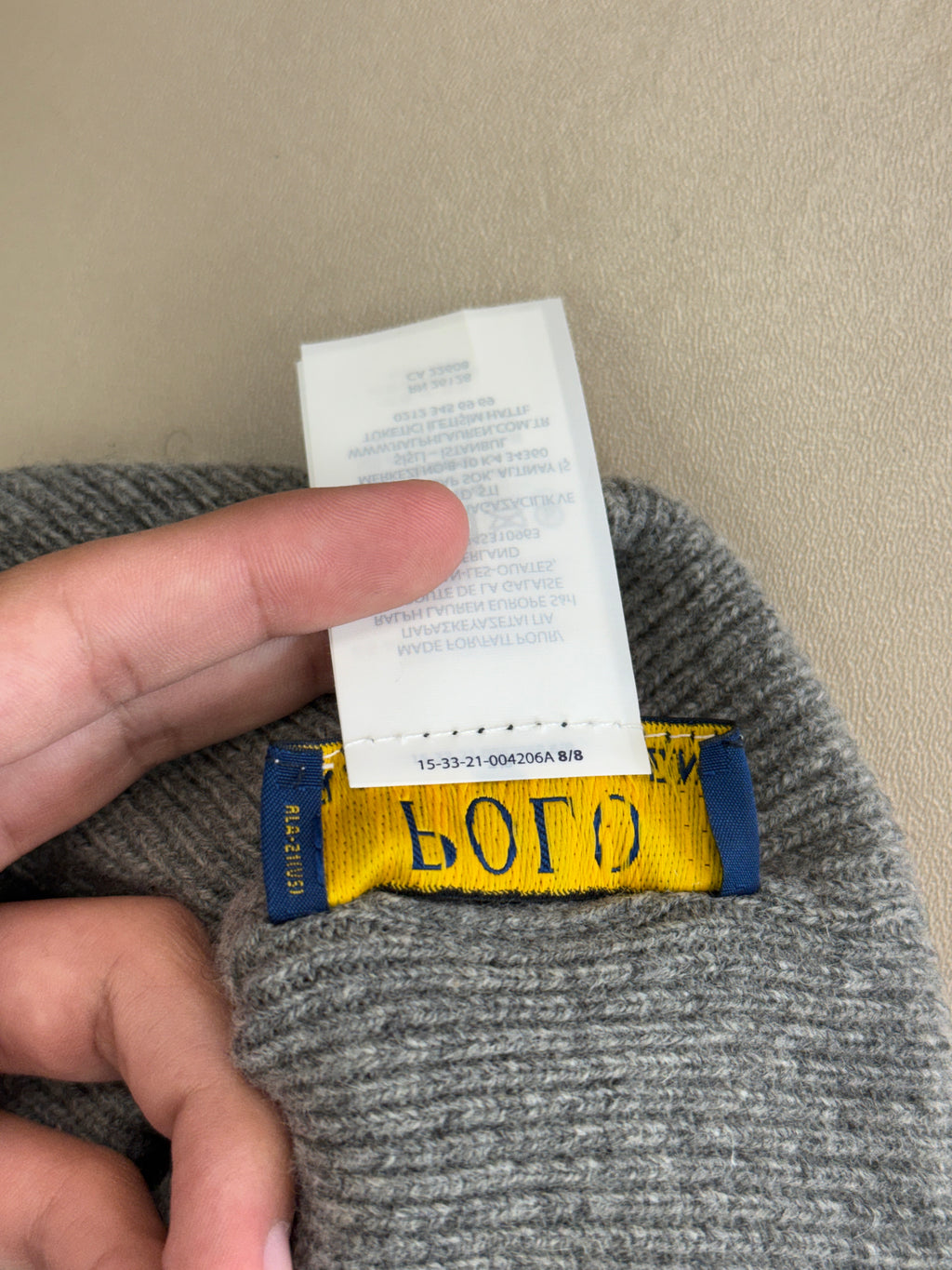 POLO RALPH LAUREN GREY BEANIE