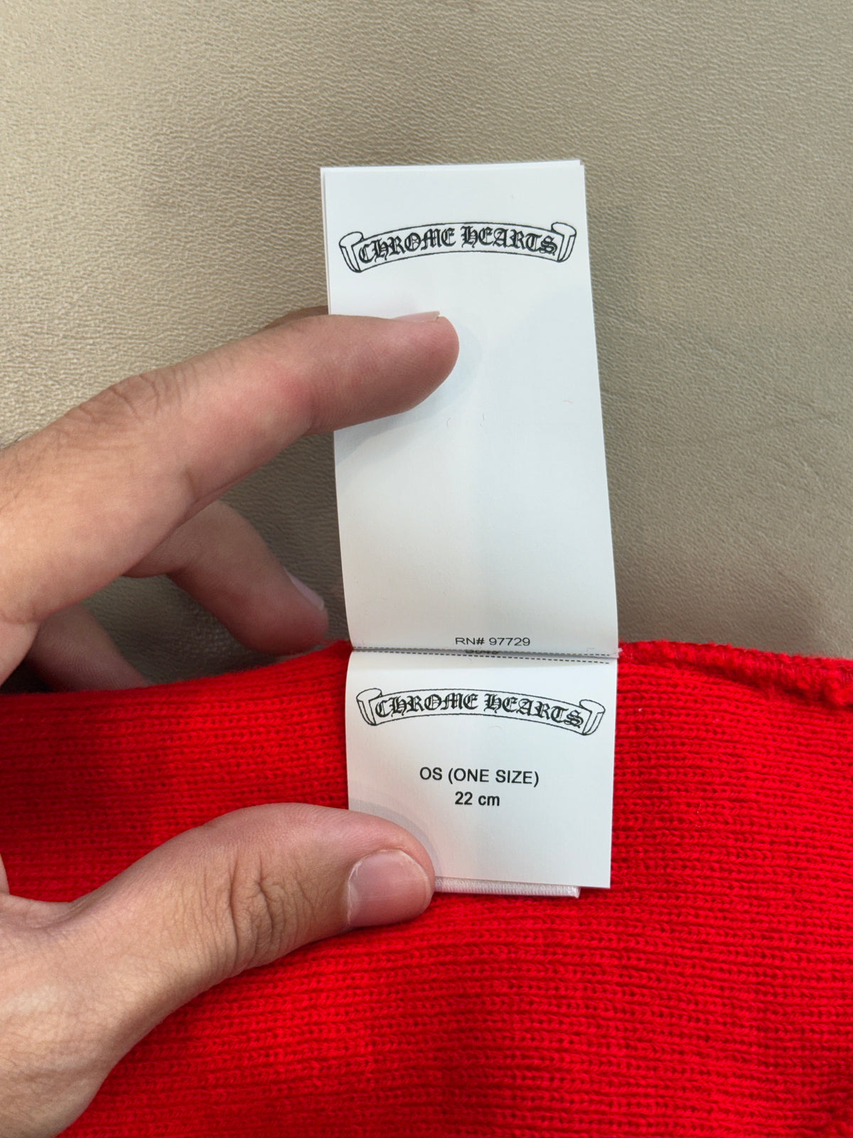 CHROME HEARTS RED CH LOGO BEANIE