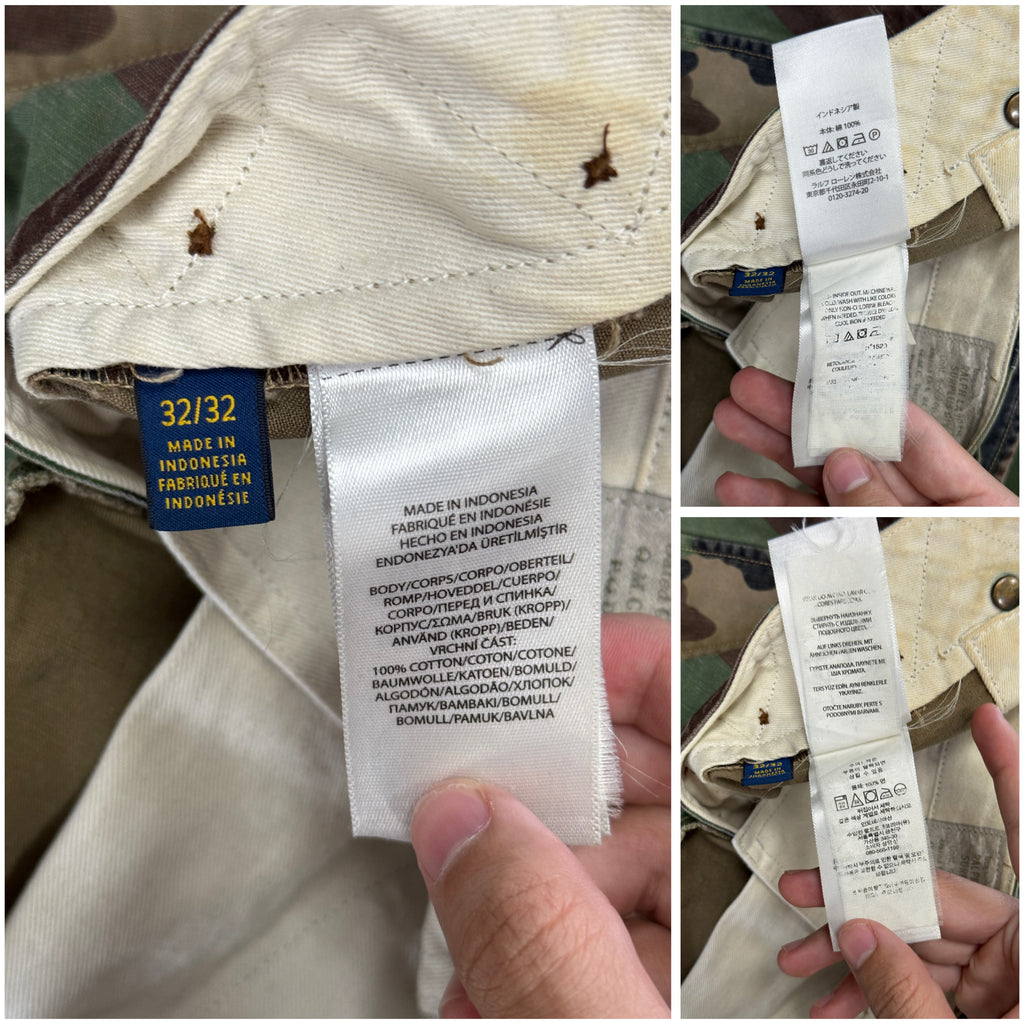 POLO WOODLAND CAMO MILITARY STYLE CARGO PANTS (32)