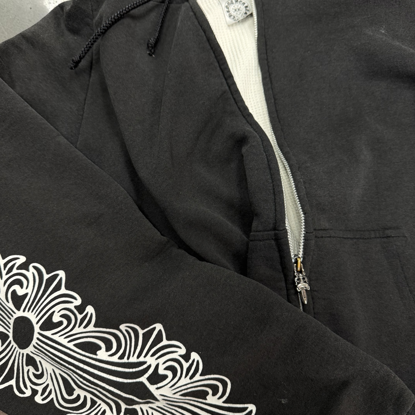 CHROME HEARTS VINTAGE THERMAL DAGGER ZIP HOODIE (XL)