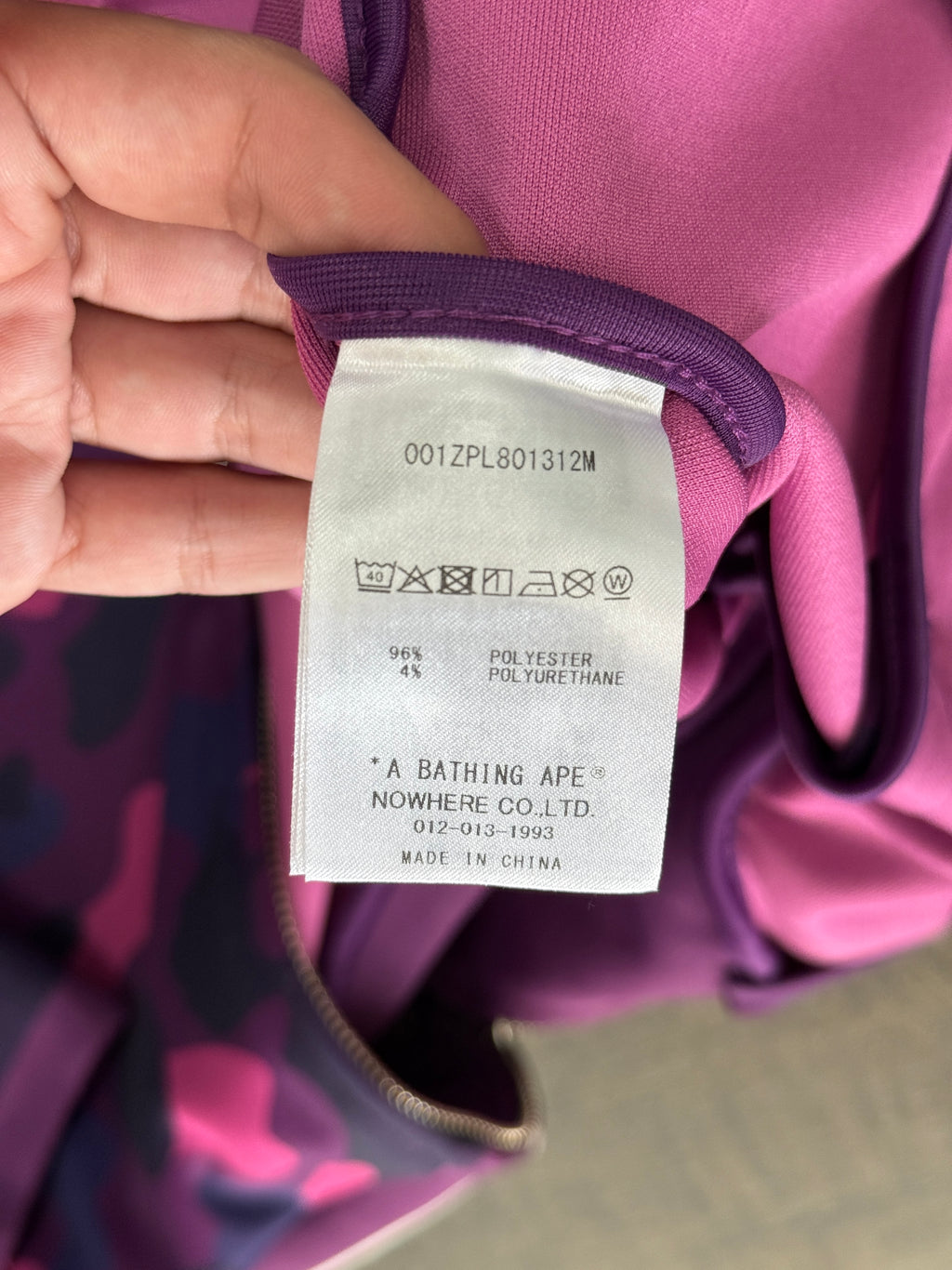 BAPE COLOR CAMO PURPLE FULL ZIP HOODIE (M)