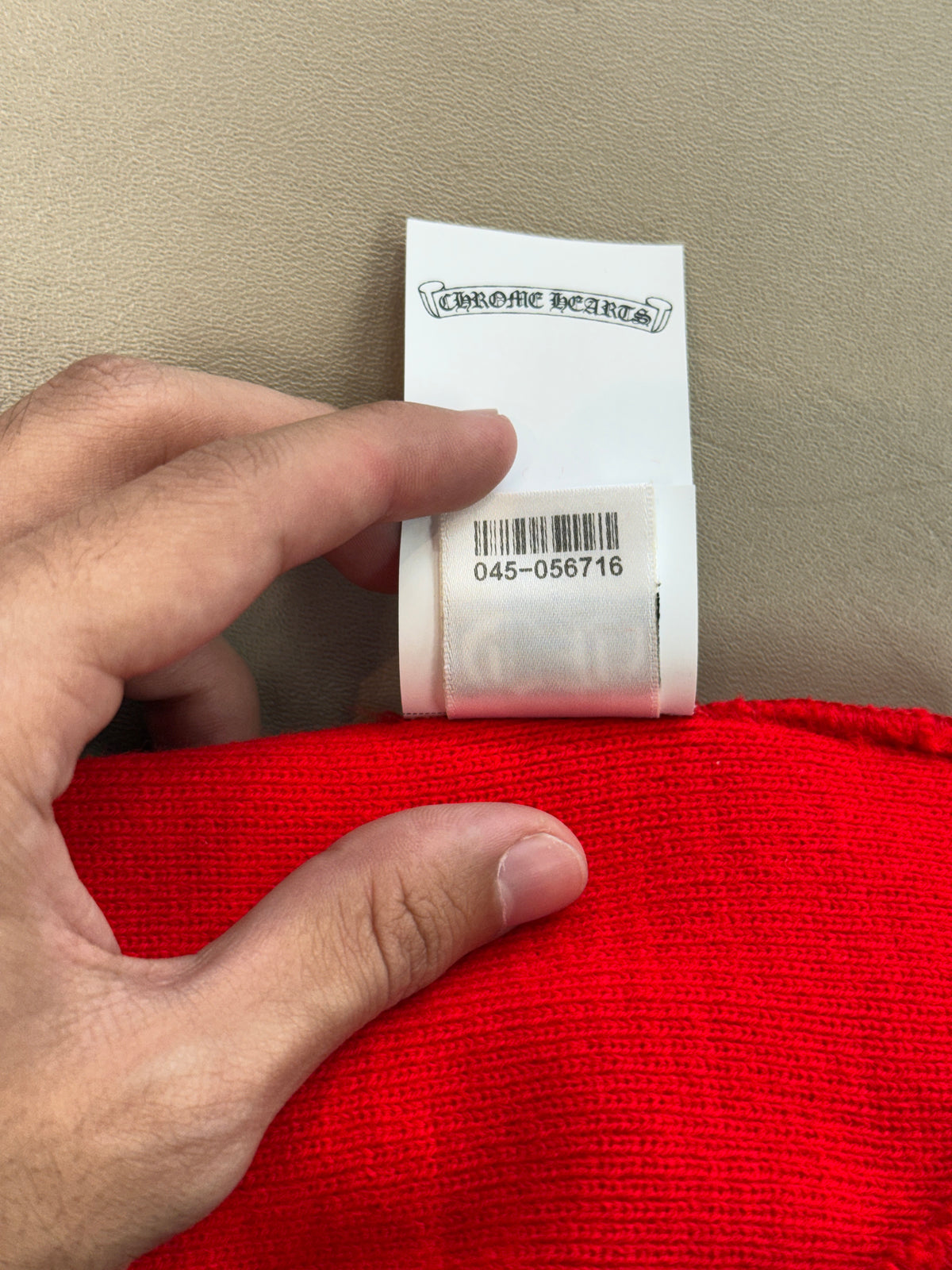 CHROME HEARTS RED CH LOGO BEANIE