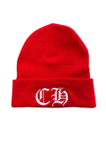 CHROME HEARTS RED CH LOGO BEANIE