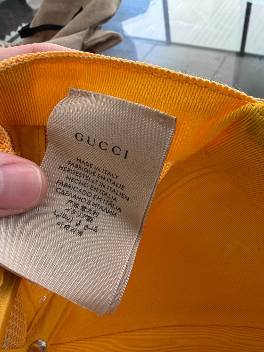 GUCCI YELLOW LEATHER TRUCKER