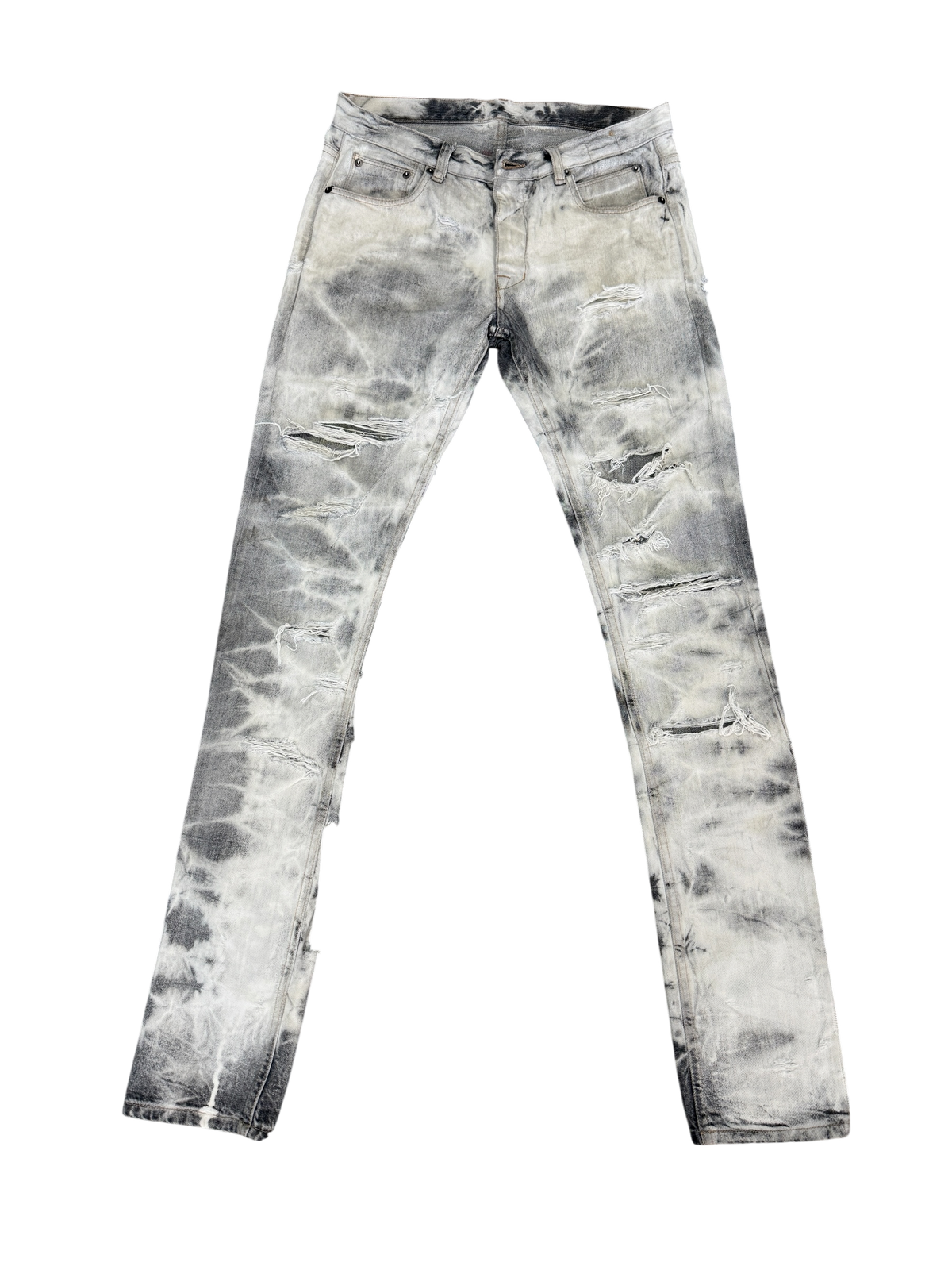 RICK OWENS DRKSHDW DETROIT “BATIK BLEACH” JEANS (29)