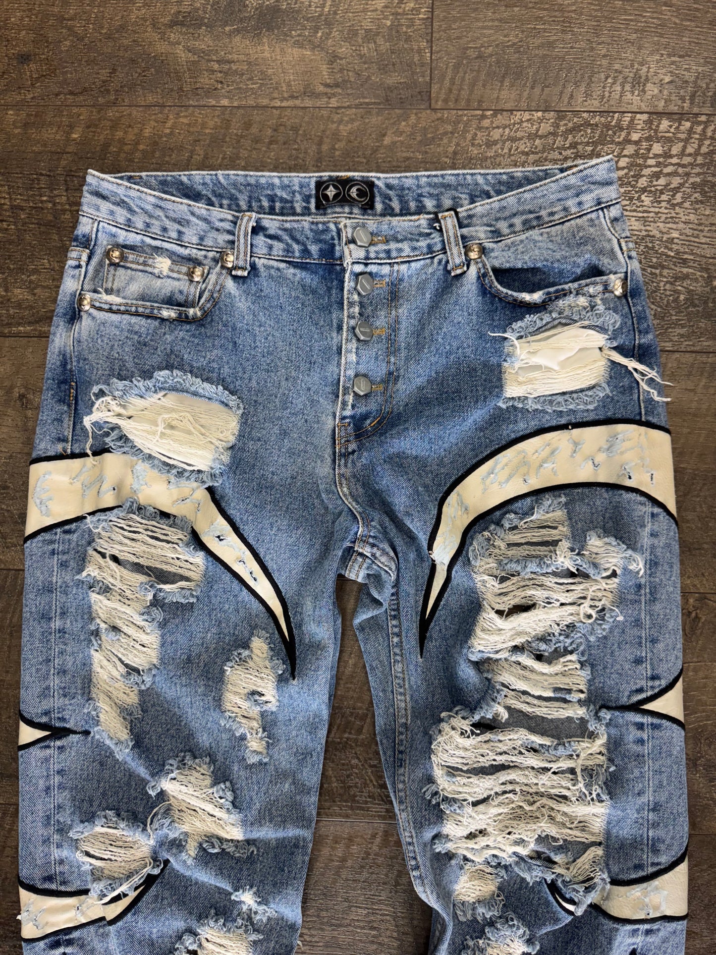 THUG CLUB LEATHER WASHING DENIM (3)