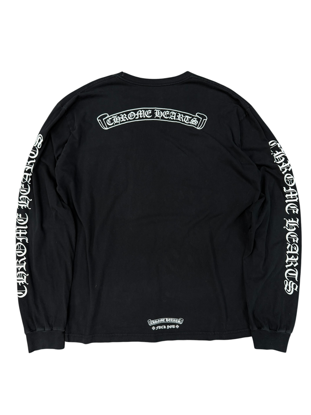 CHROME HEARTS SCROLL LOGO LONG SLEEVE TEE (XXL)